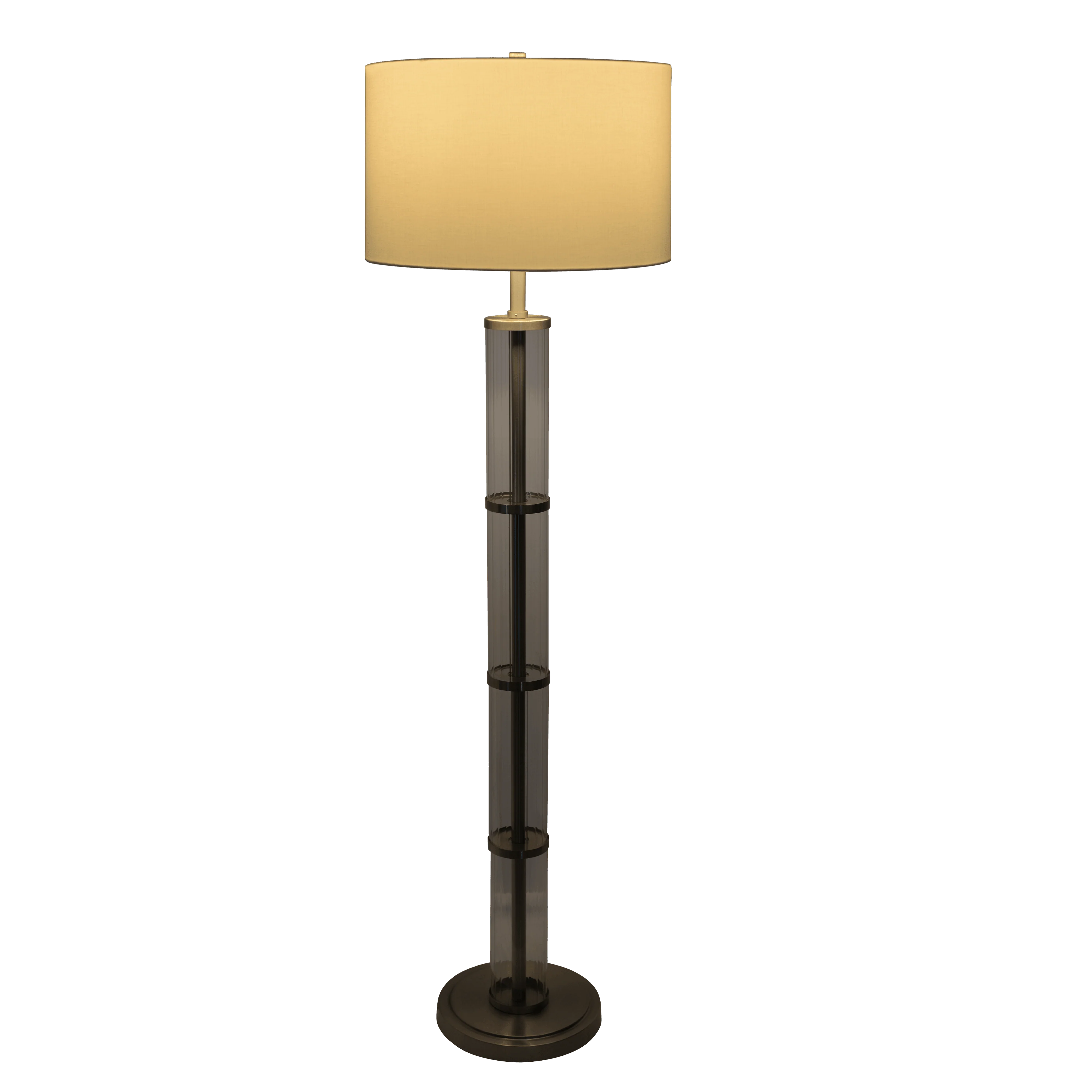 Nimbus Brushed Nickel Floor Lamp with 3-Way Rotary Switch Clear Glass Body  Metal Base - Image 2