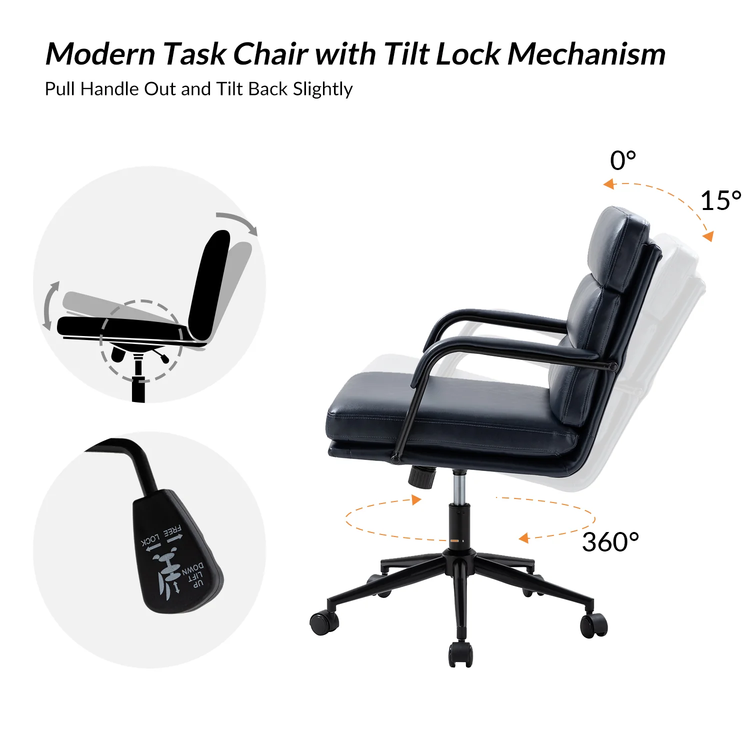 Indigo Task Chair in Navy - Image 3