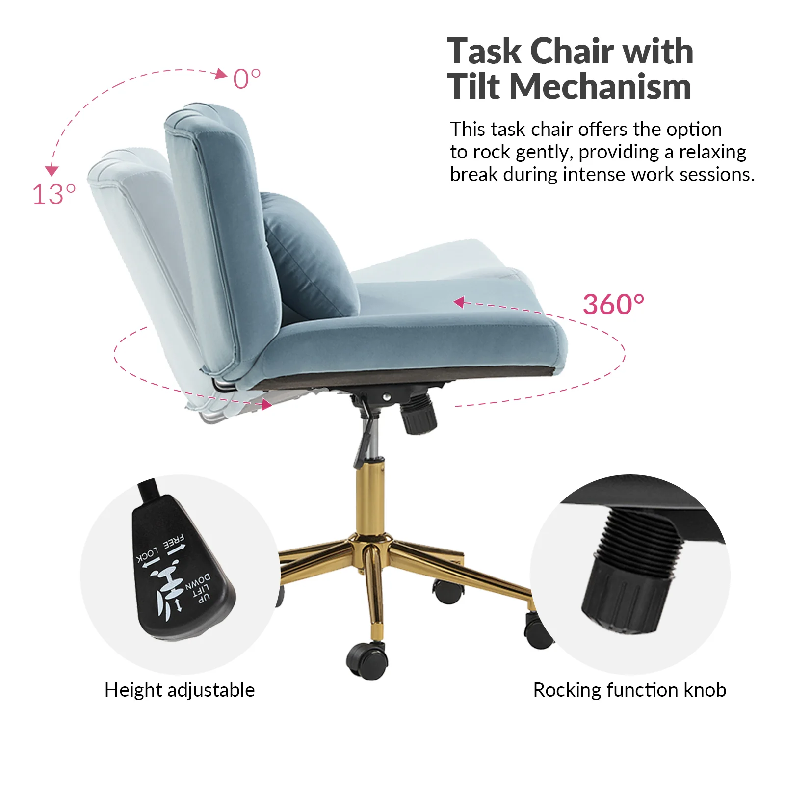 Violet Office Chair in Blue - Image 4