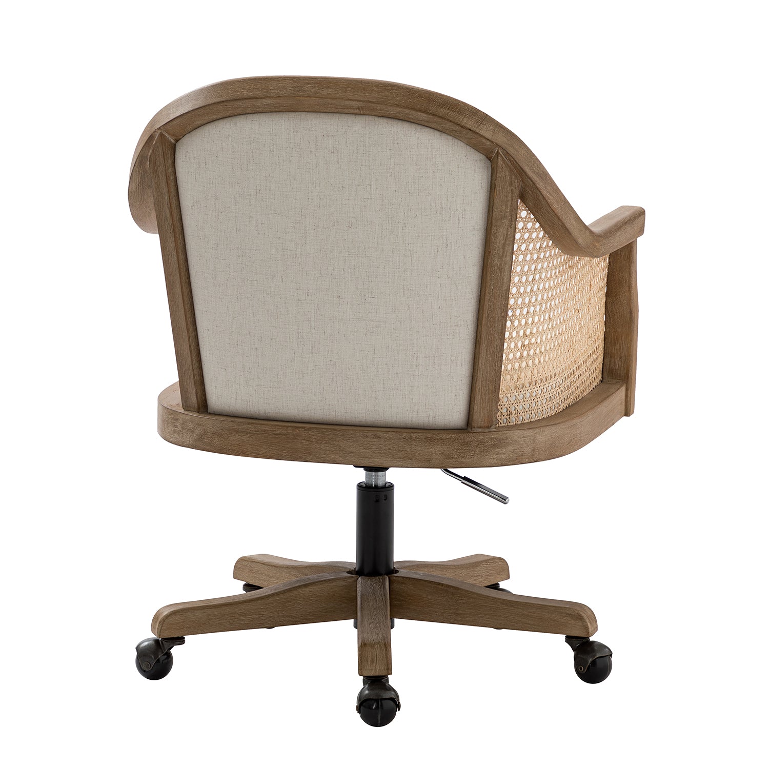 Xaver Task Chair with Rattan Arms in Ivory - Image 3