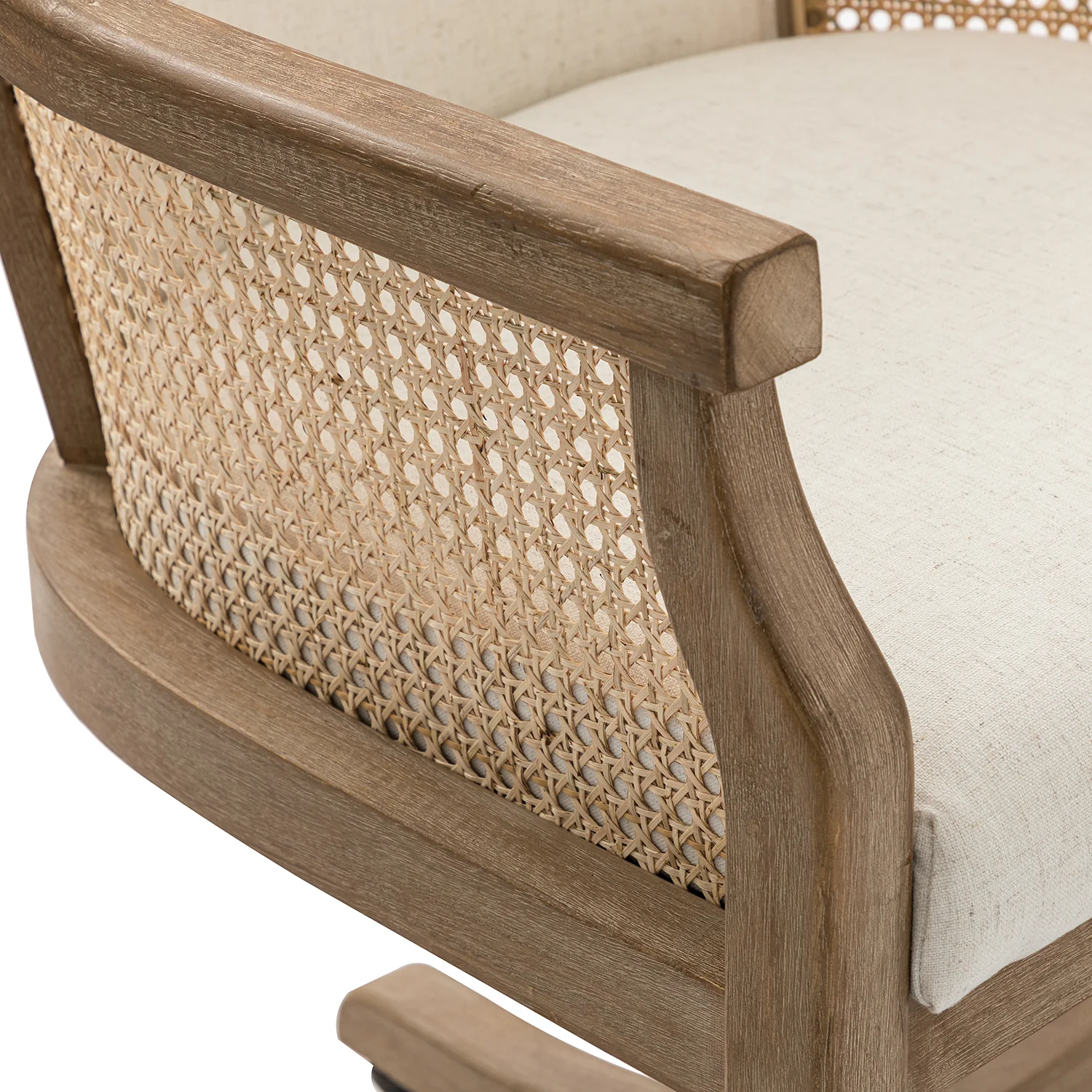 Xaver Task Chair with Rattan Arms in Ivory - Image 5