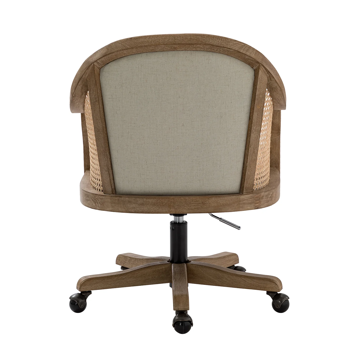 Xaver Task Chair with Rattan Arms in Linen - Image 4