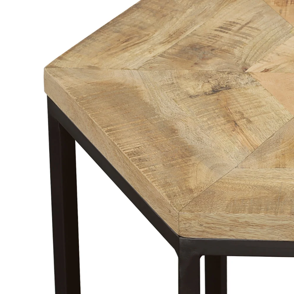 Adger 2-piece Hexagonal Nesting Tables Natural and Black - Image 8