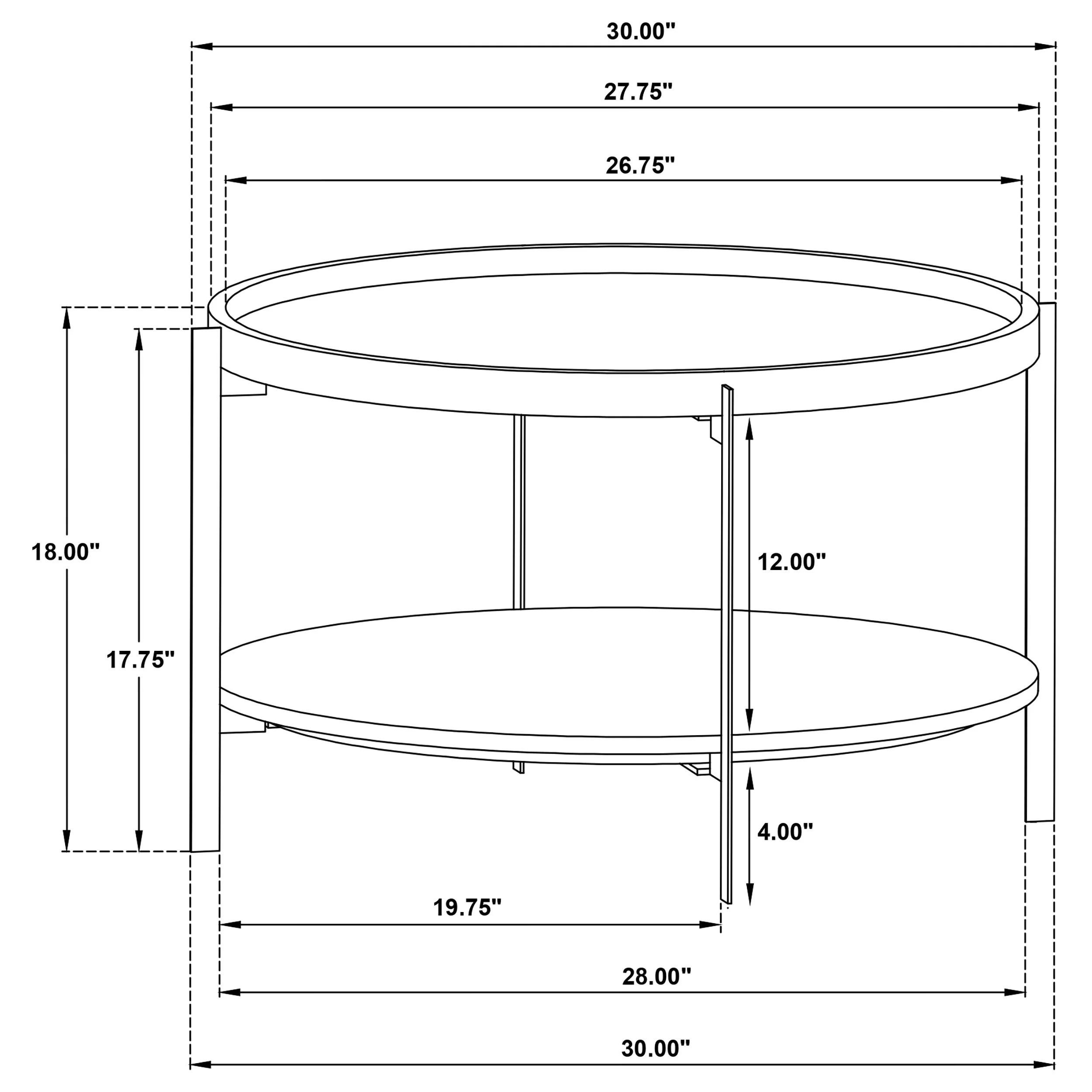 Adhvik Round Wood Top Marble Shelf Coffee Table Natural - Image 6