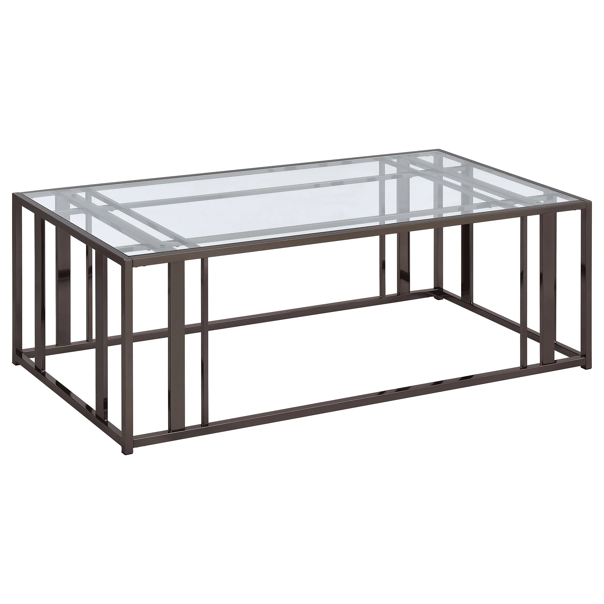 Adri Rectangular Glass Top Coffee Table - Image 3