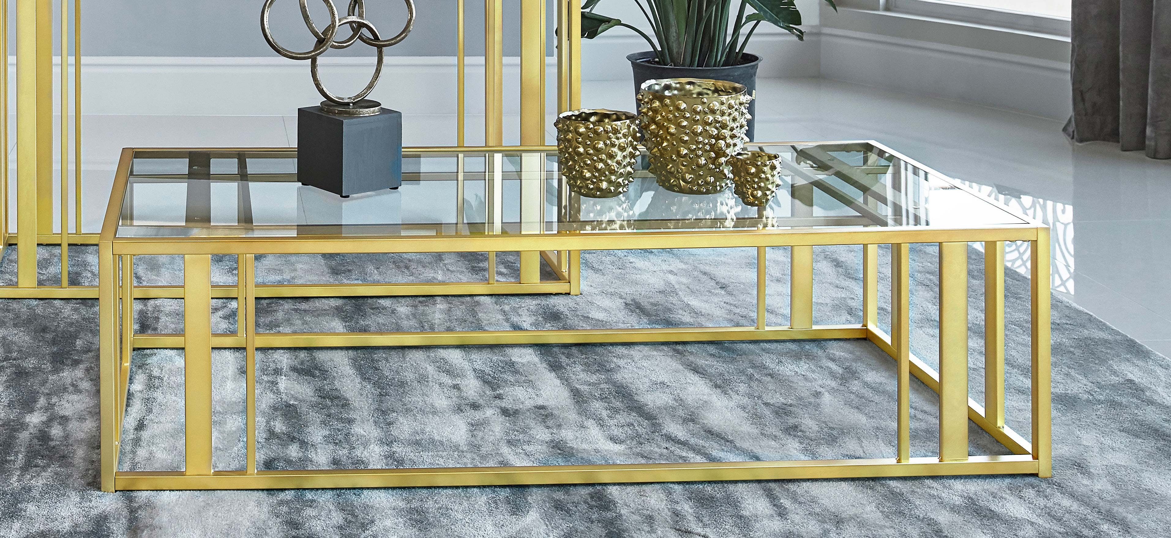Adri Rectangular Glass Top Coffee Table - Image 5