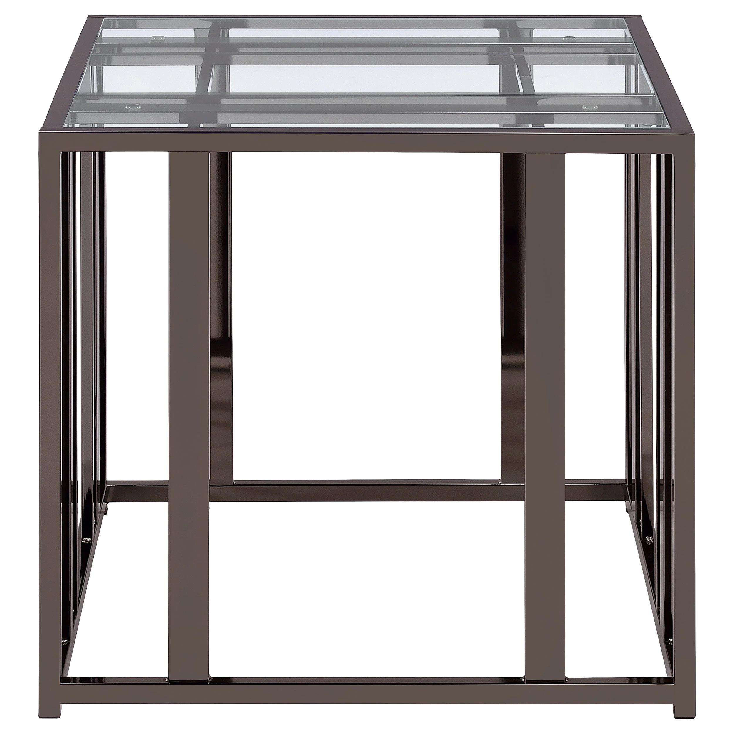 Adri Rectangular Glass Top Side End Table - Image 10
