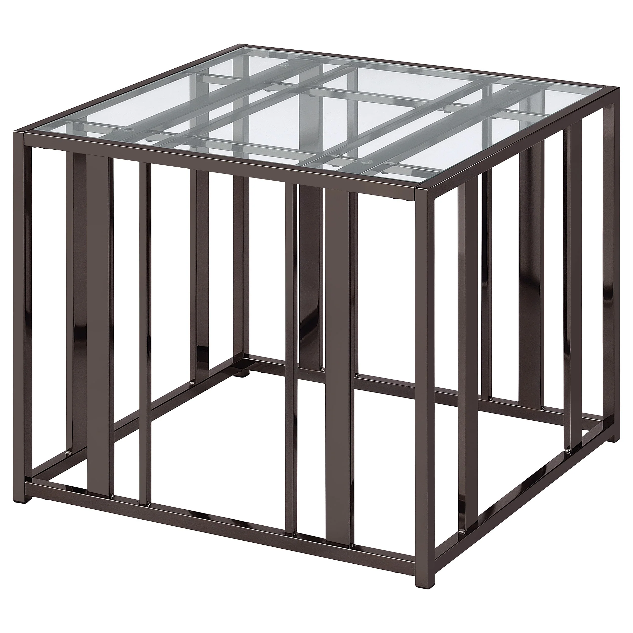Adri Rectangular Glass Top Side End Table - Image 16