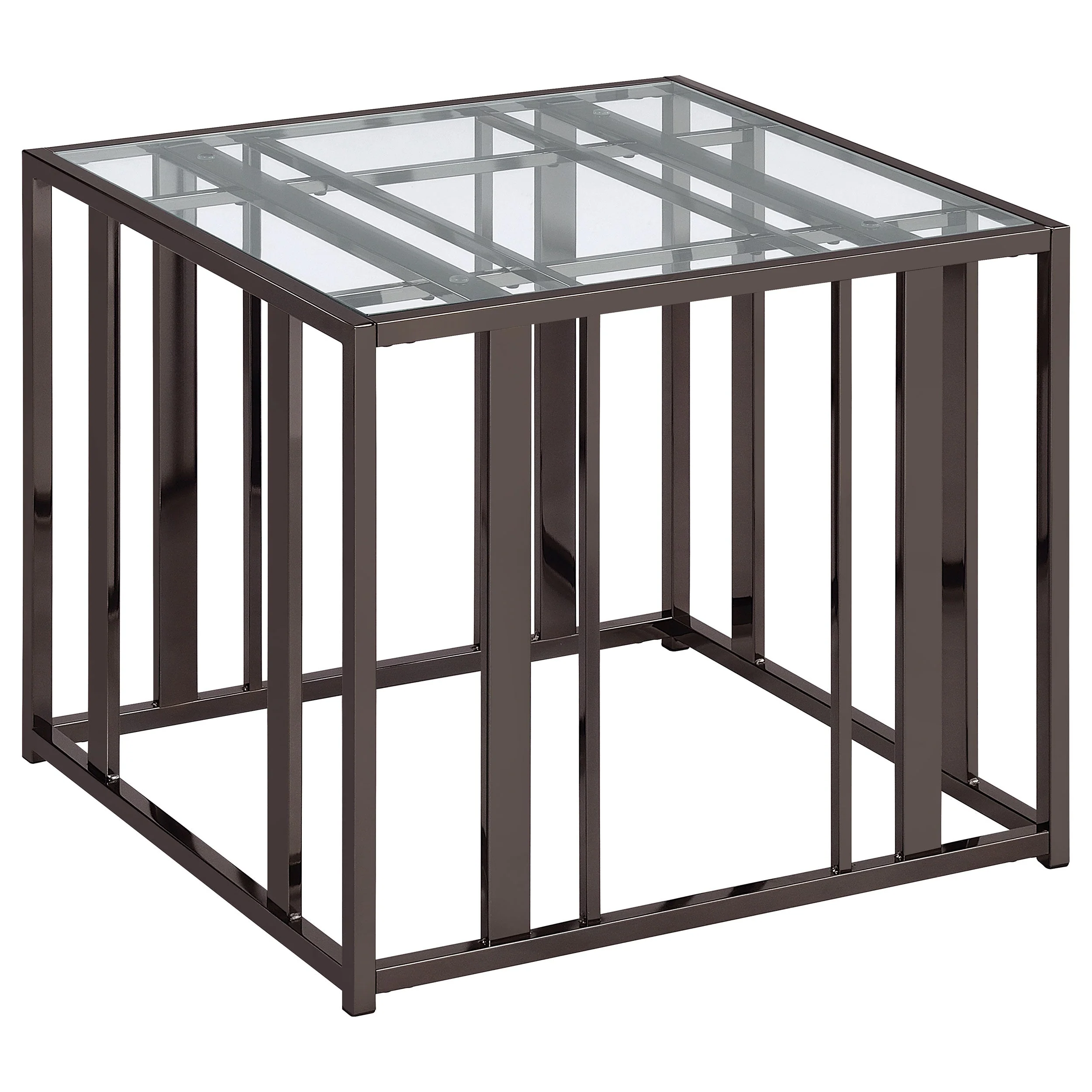 Adri Rectangular Glass Top Side End Table - Image 3