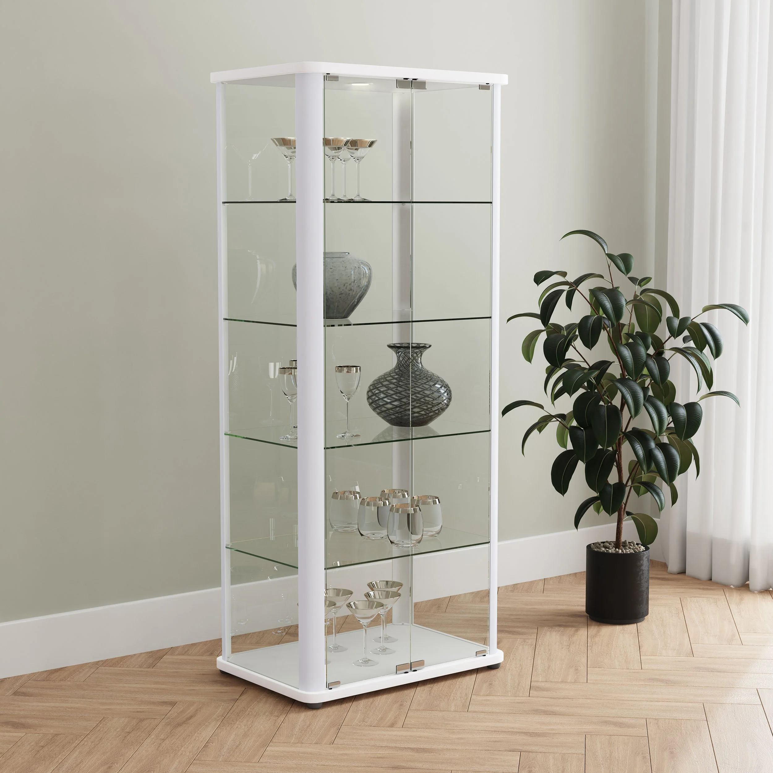 Aero 5-shelf Display Curio Cabinet with LED - Image 7