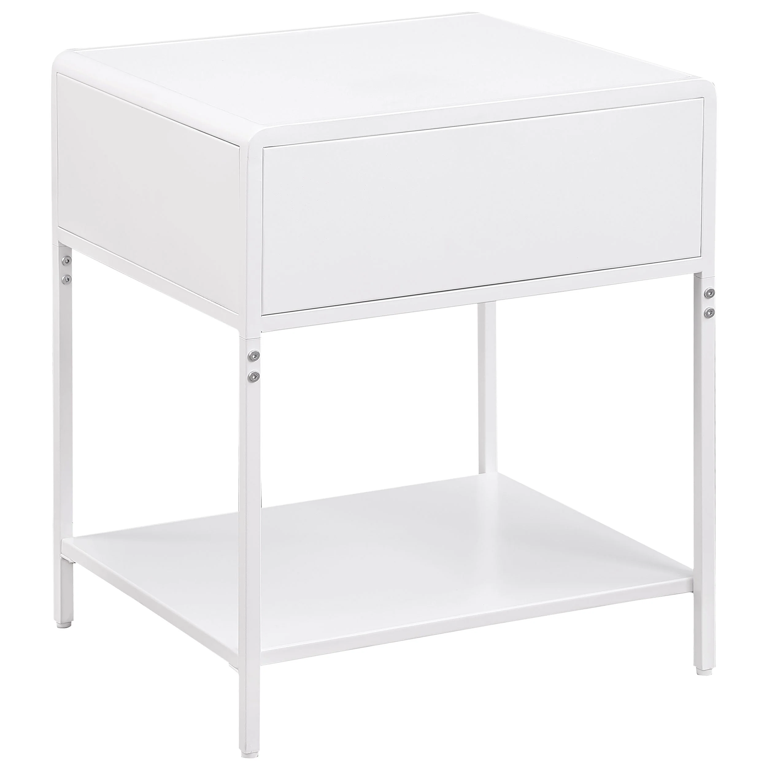 Amherst 1-drawer Radio Weave Cane Metal Bedside Table - Image 14
