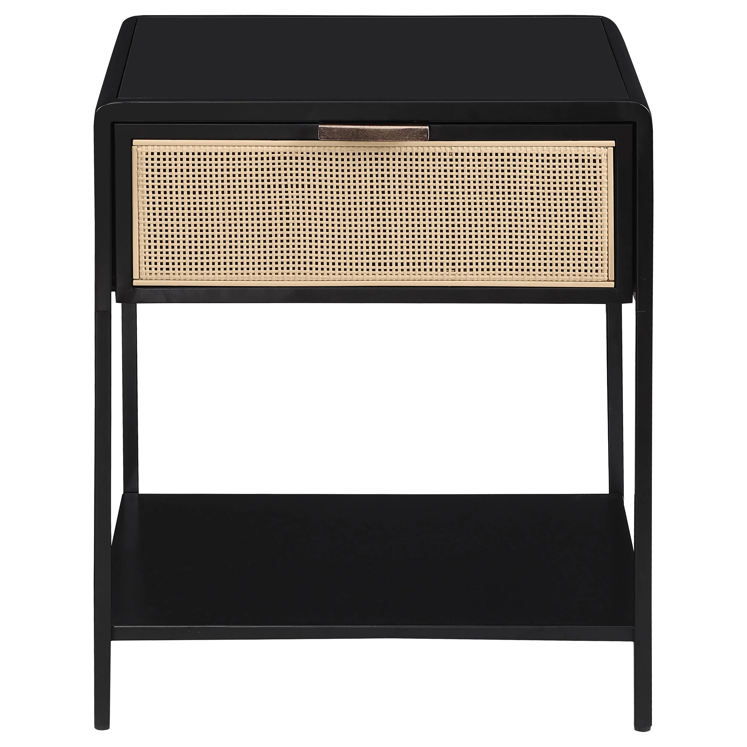 Amherst 1-drawer Radio Weave Cane Metal Bedside Table - Image 7