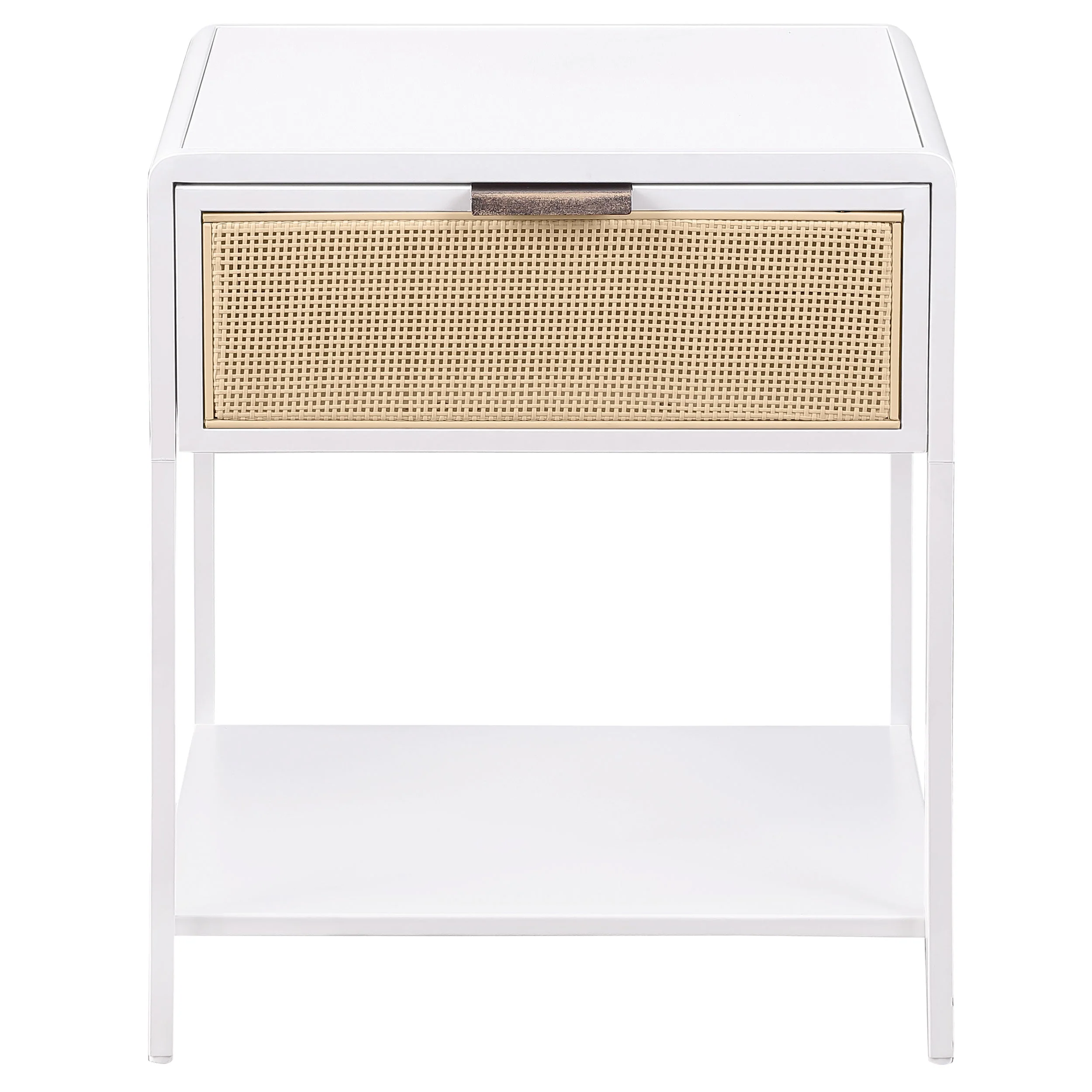 Amherst 1-drawer Radio Weave Cane Metal Bedside Table - Image 8