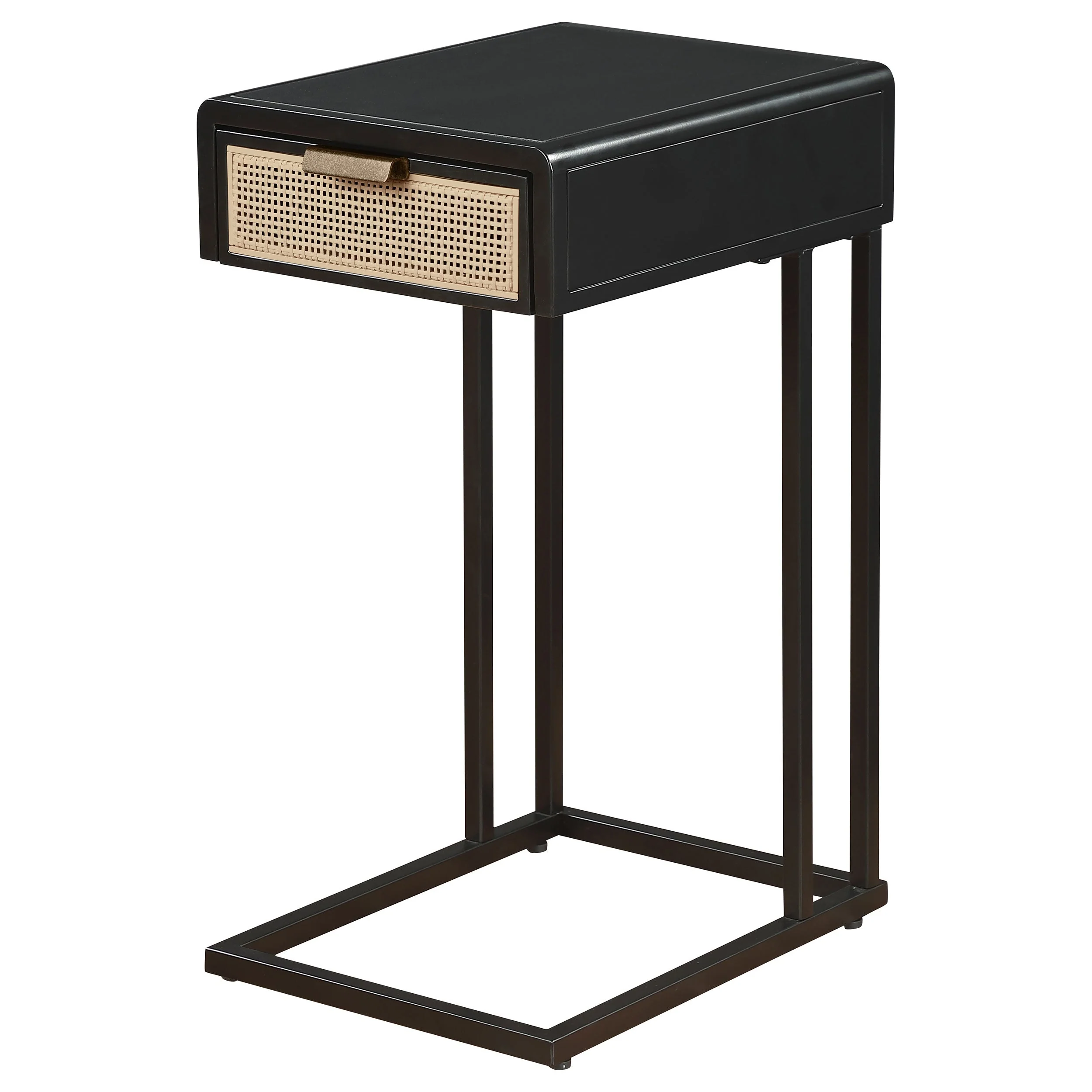 Amherst 1-drawer Radio Weave Cane Metal Side Table - Image 11