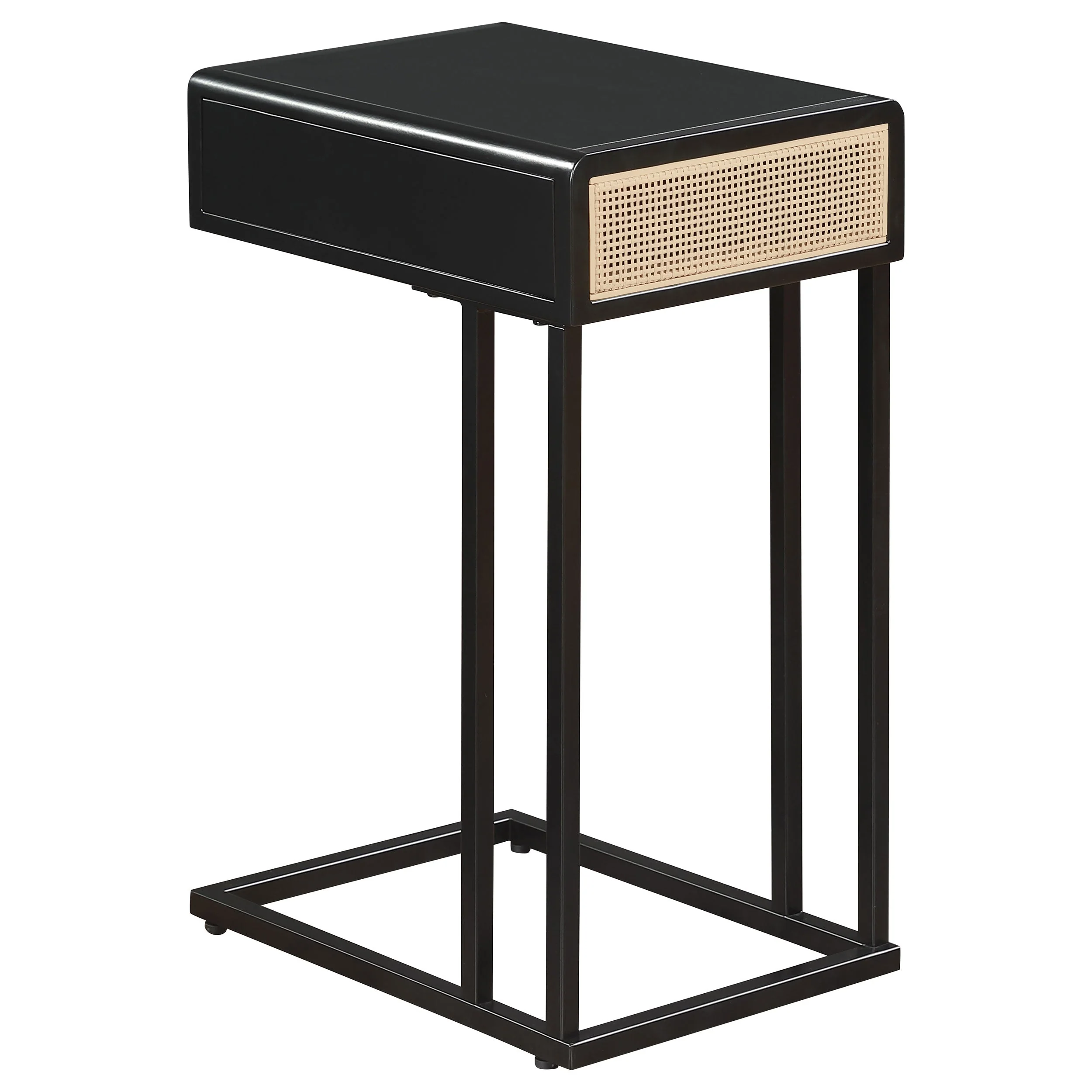 Amherst 1-drawer Radio Weave Cane Metal Side Table - Image 13