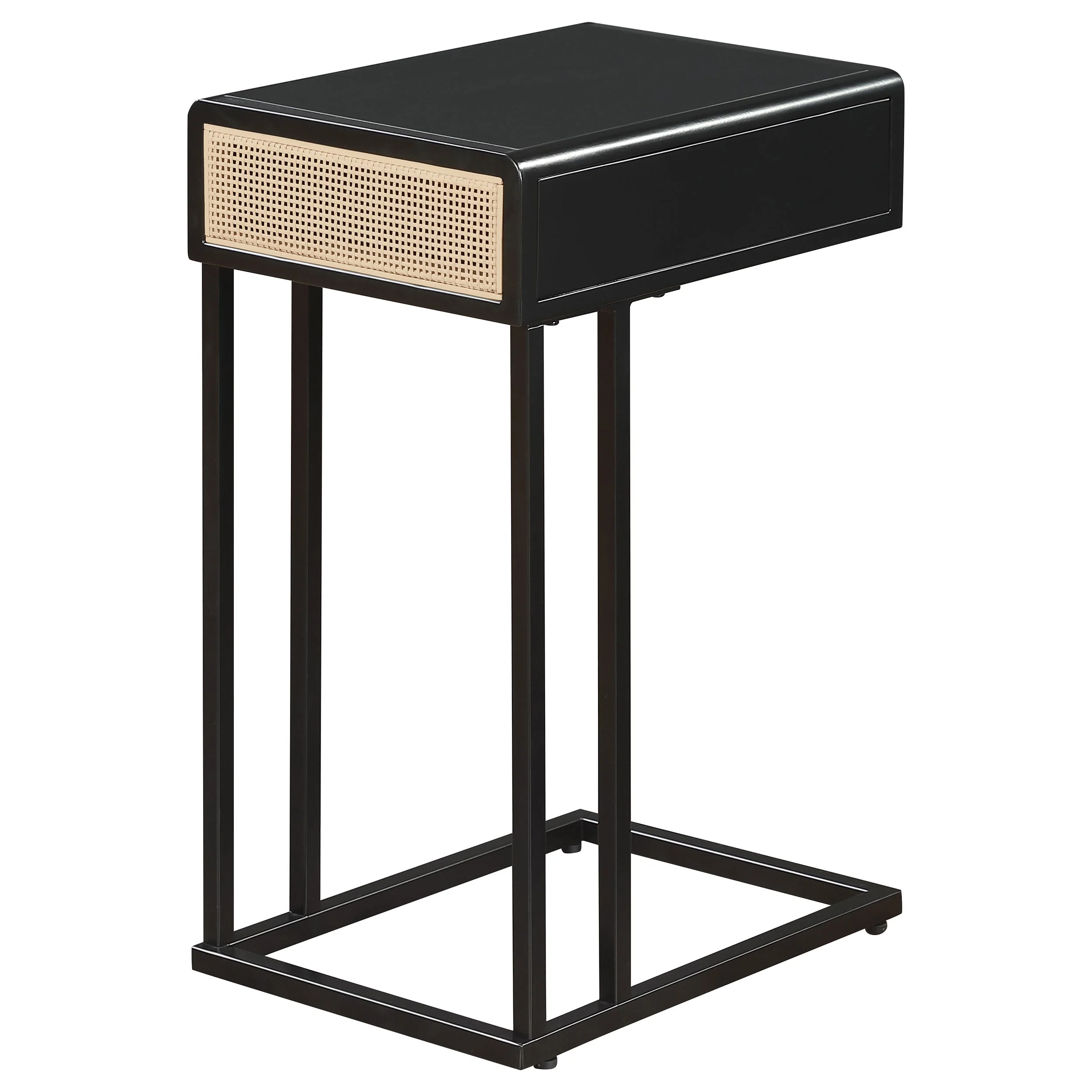 Amherst 1-drawer Radio Weave Cane Metal Side Table - Image 15