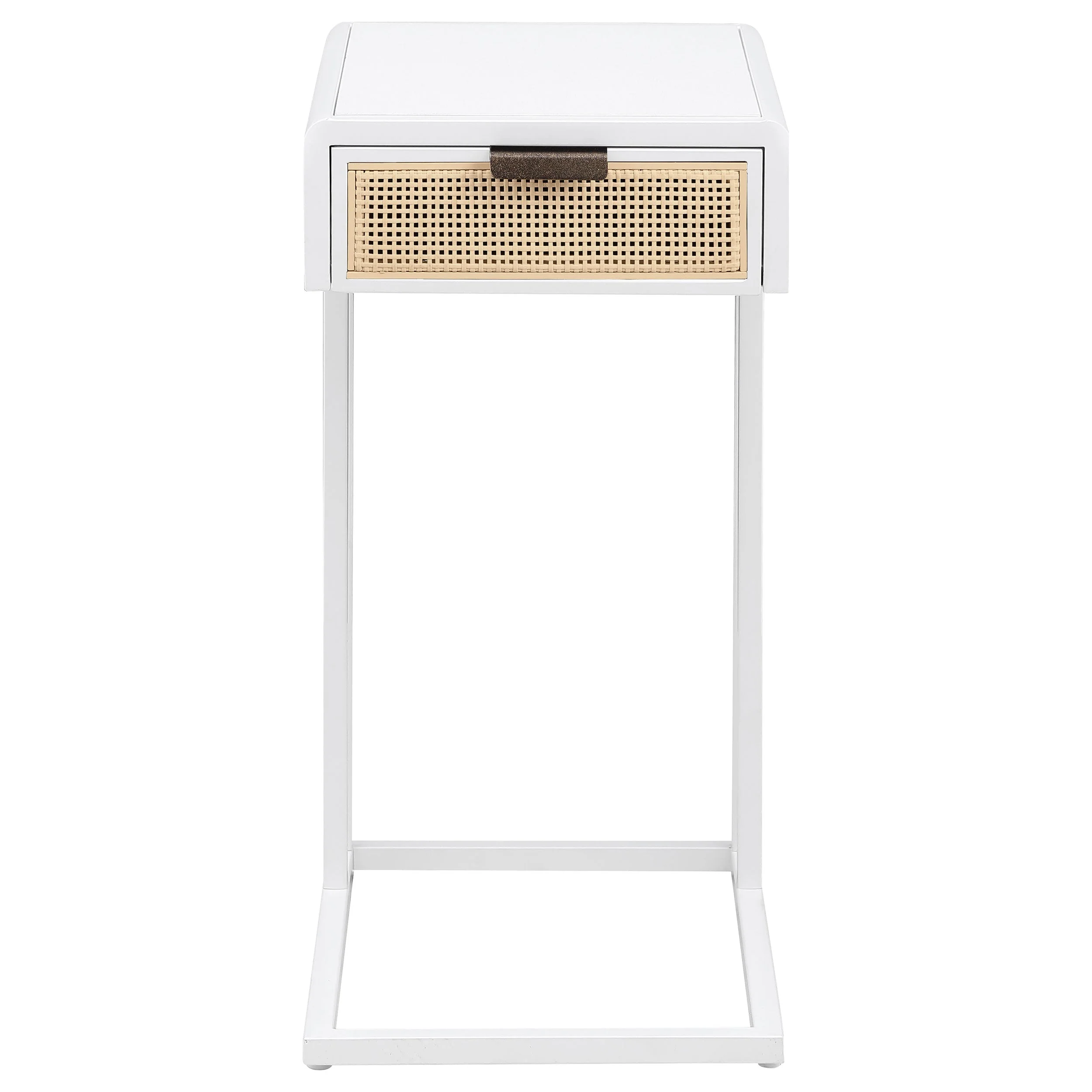 Amherst 1-drawer Radio Weave Cane Metal Side Table - Image 8
