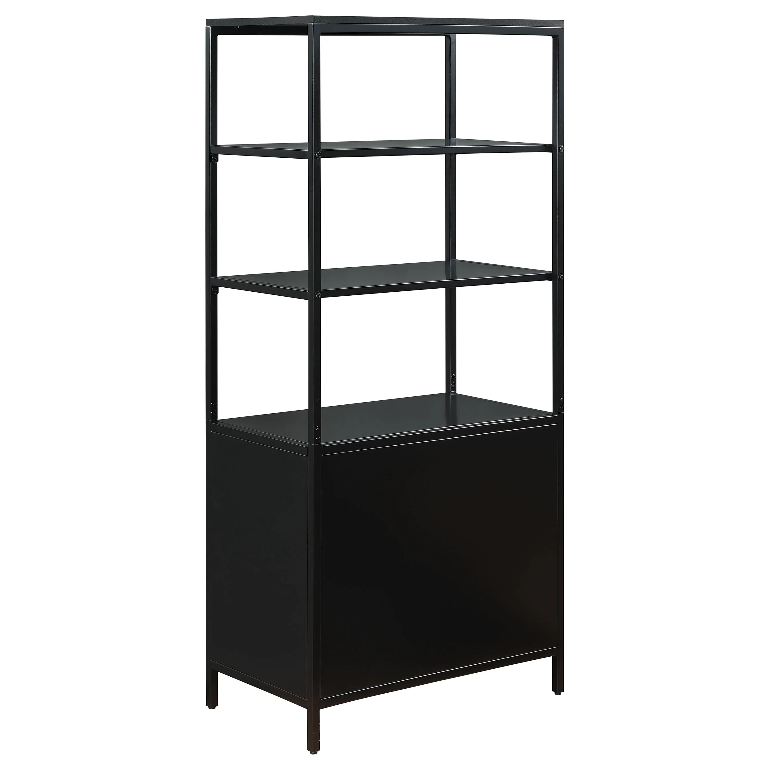 Amherst 3-shelf Radio Weave Cane Metal Accent Cabinet - Image 15