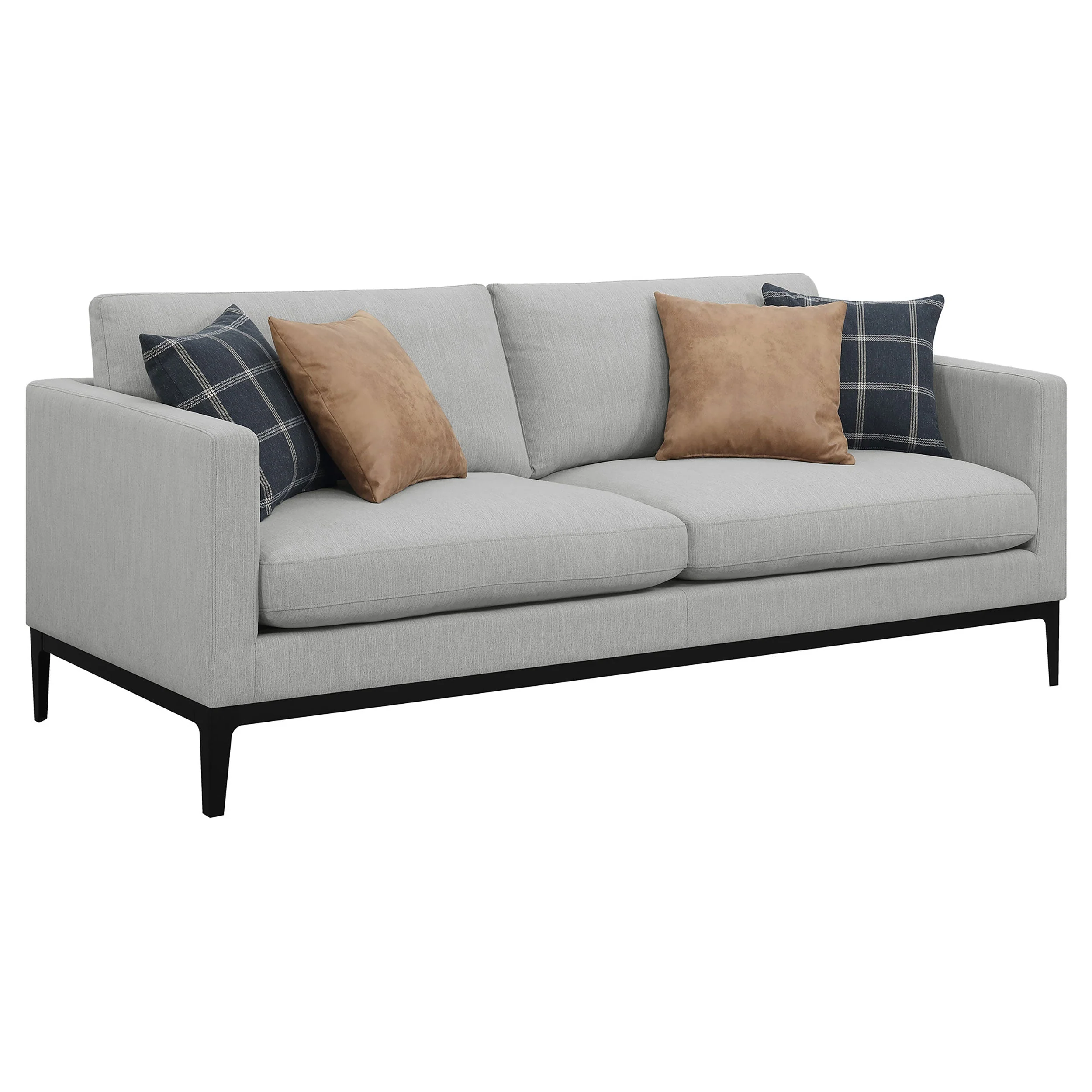 Apperson Upholstered Track Arm Sofa Set Light Grey - Image 8