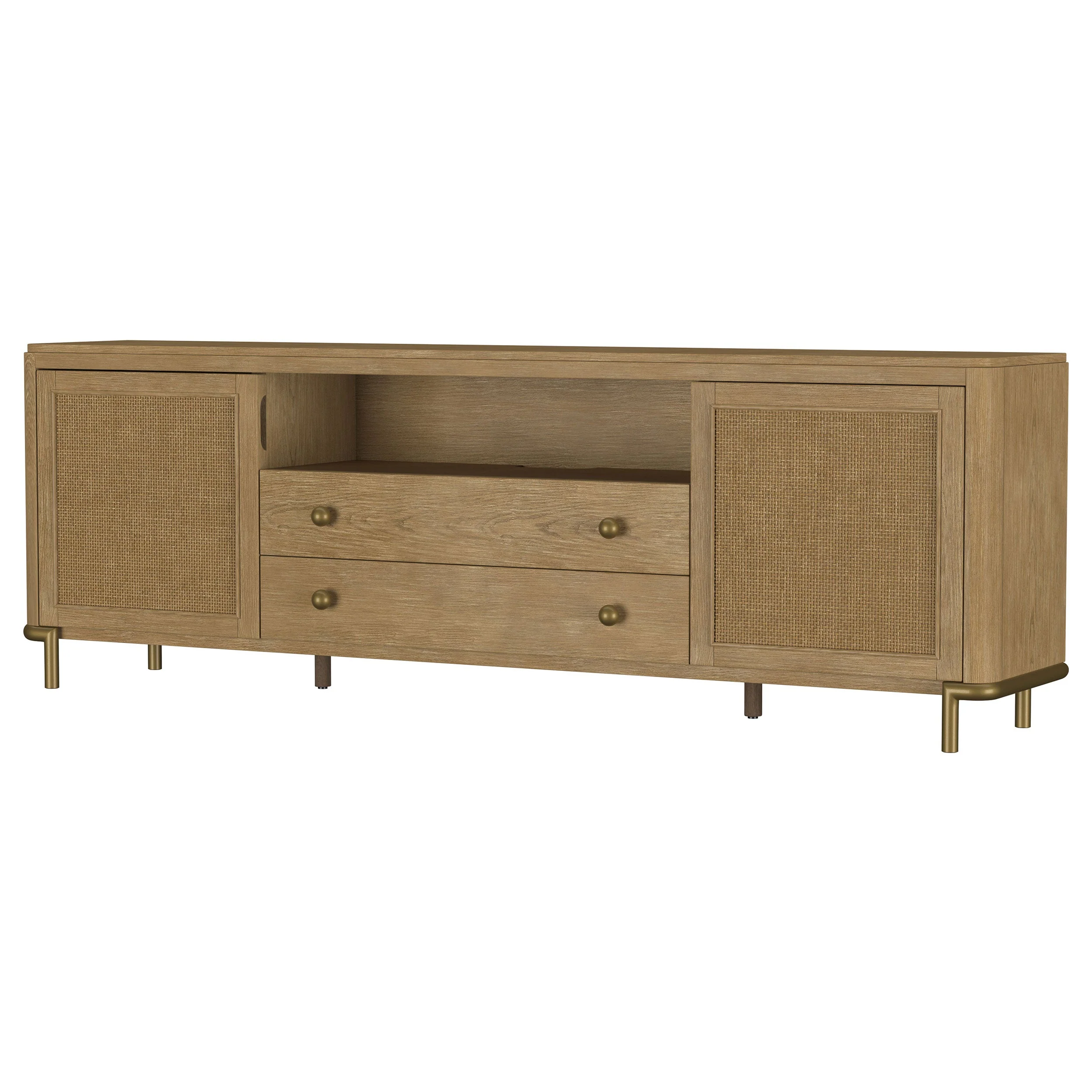 Arini Rattan Cane 2-door TV Stand Media Console - Image 11