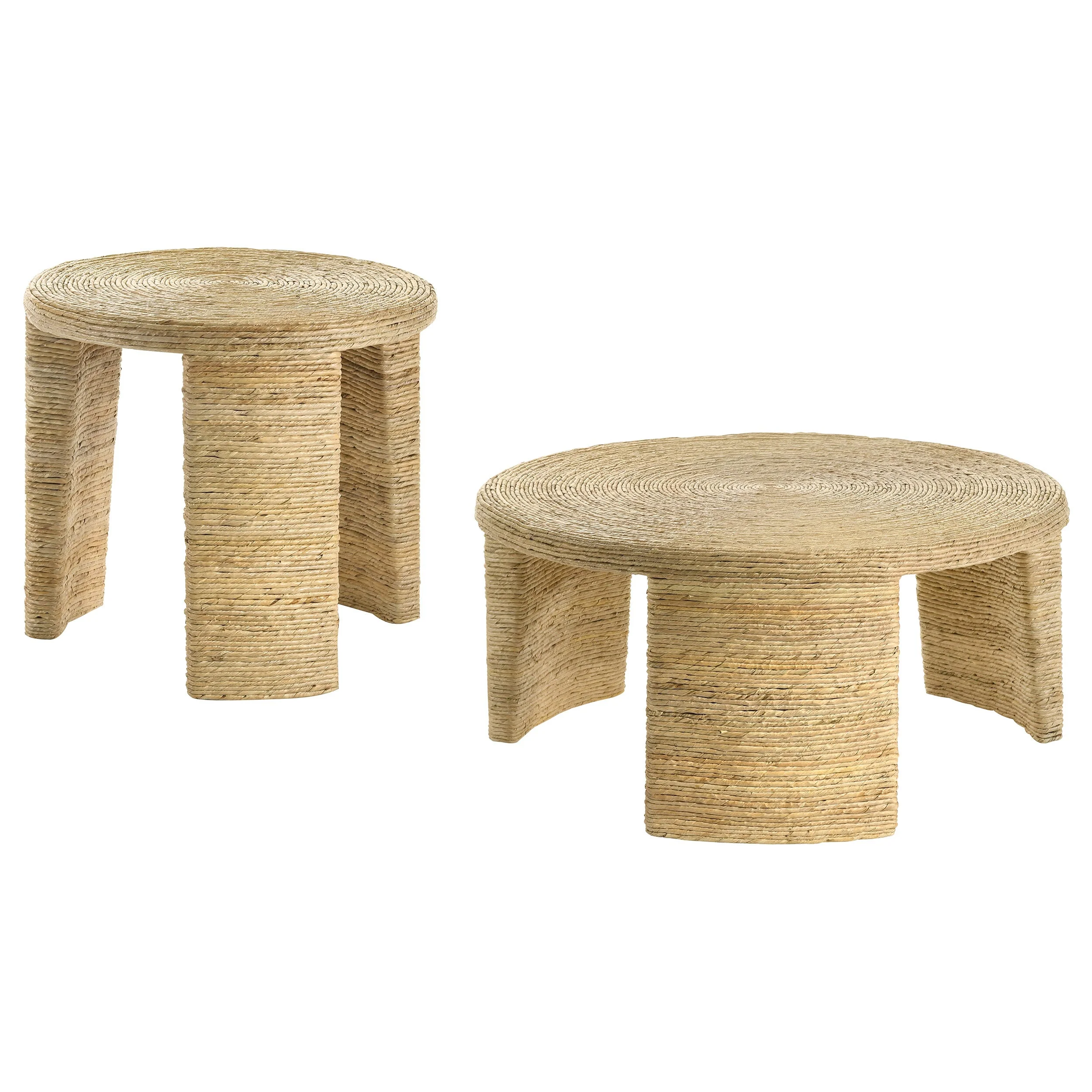 Artina Rattan Coffee and End Table Set Natural - Image 5