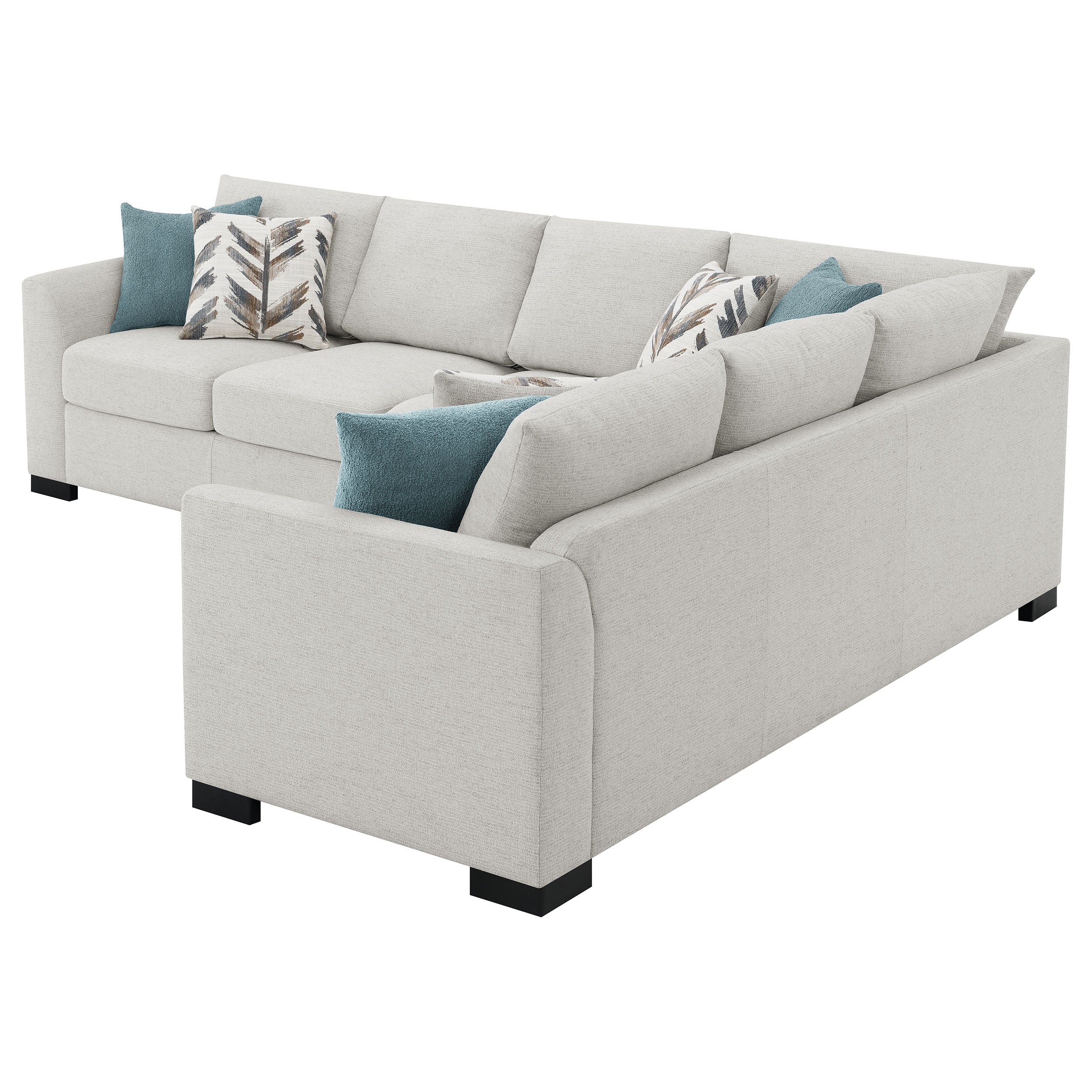 Ashford Chenille Upholstered Sleeper Sectional Sofa Greige - Image 8