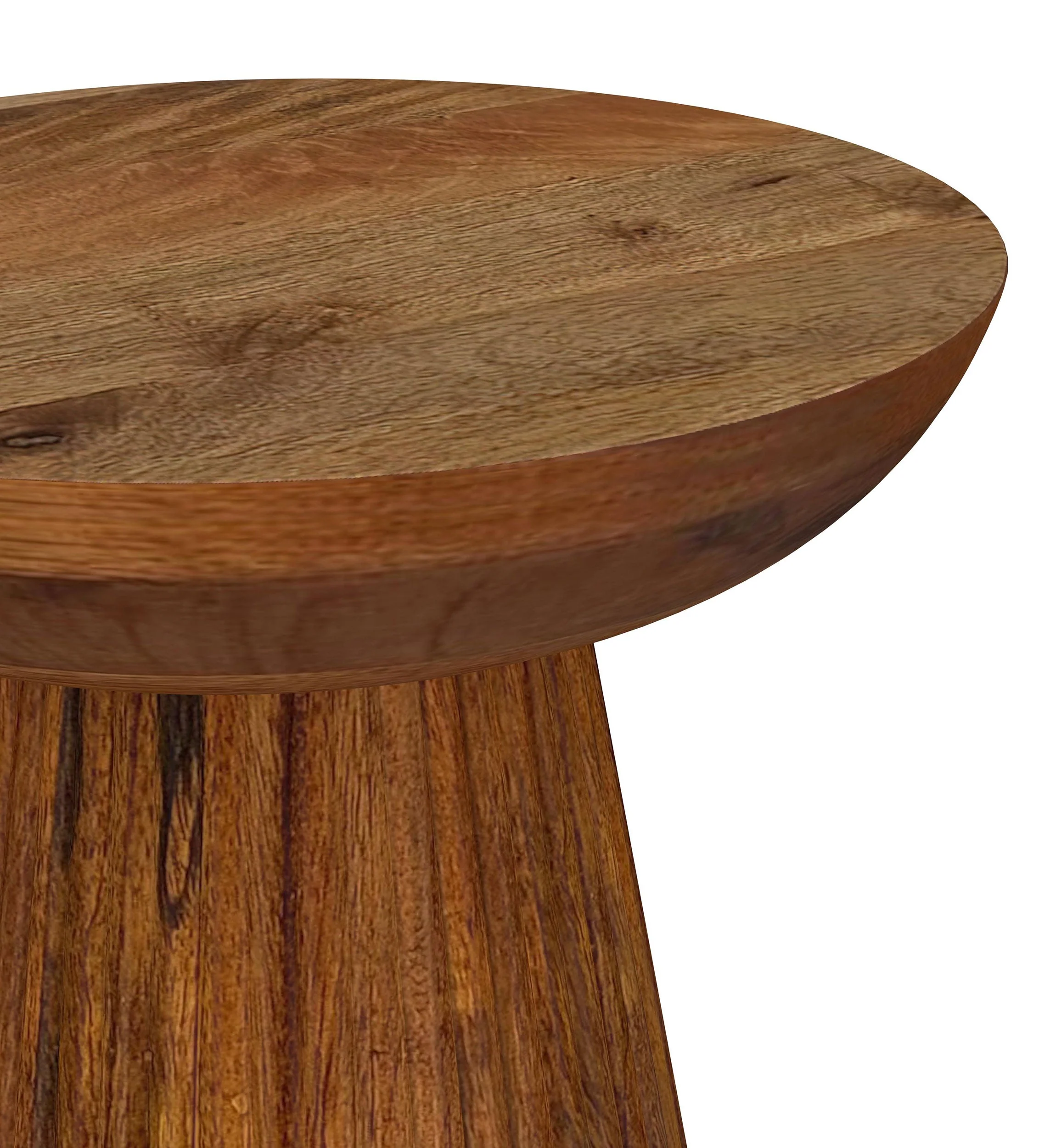 Aureo Round Solid Wood Accent Side Table Wild Honey - Image 4