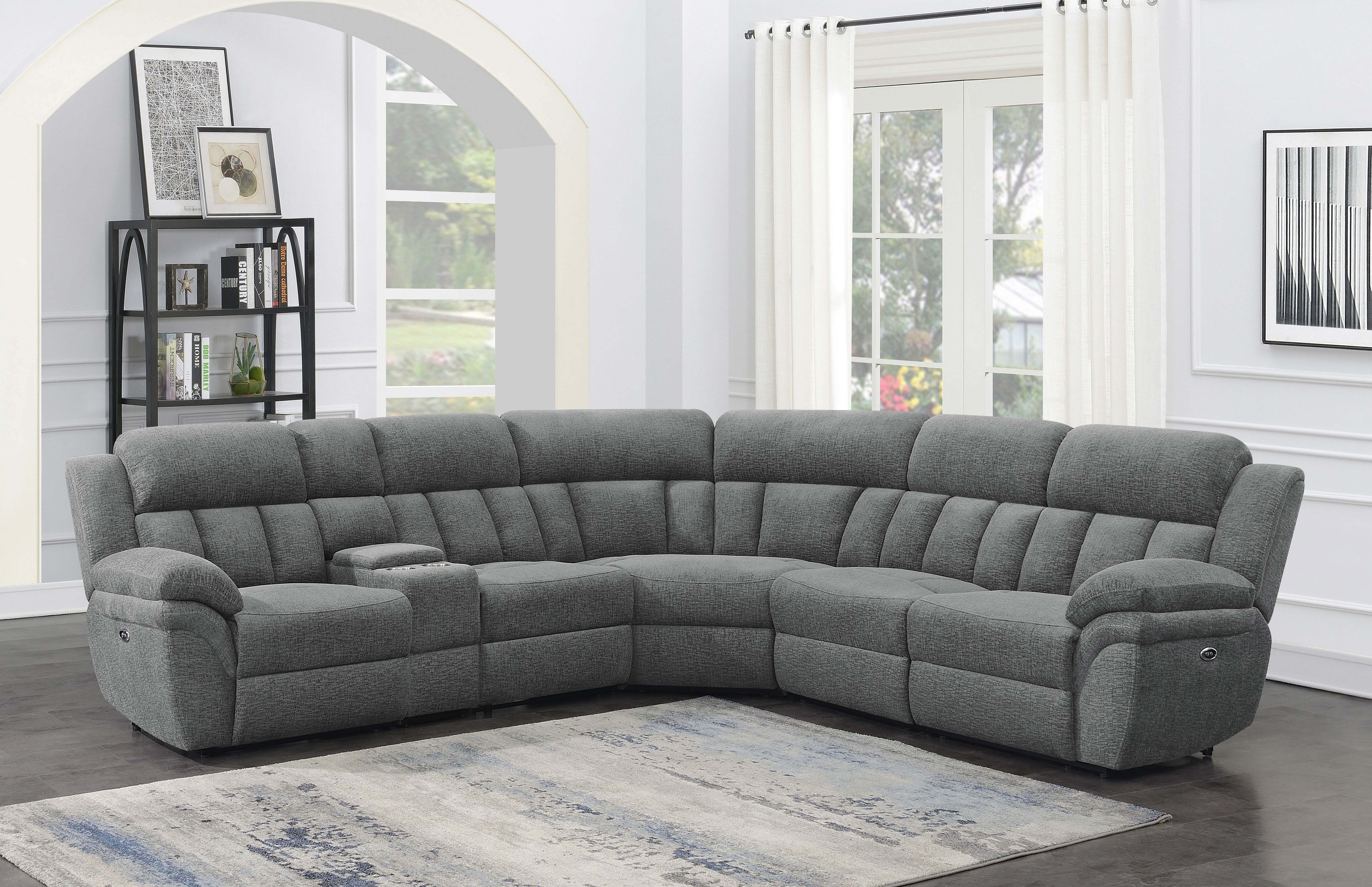 Bahrain 6-piece Modular Power Reclining Sectional Charcoal - Image 3
