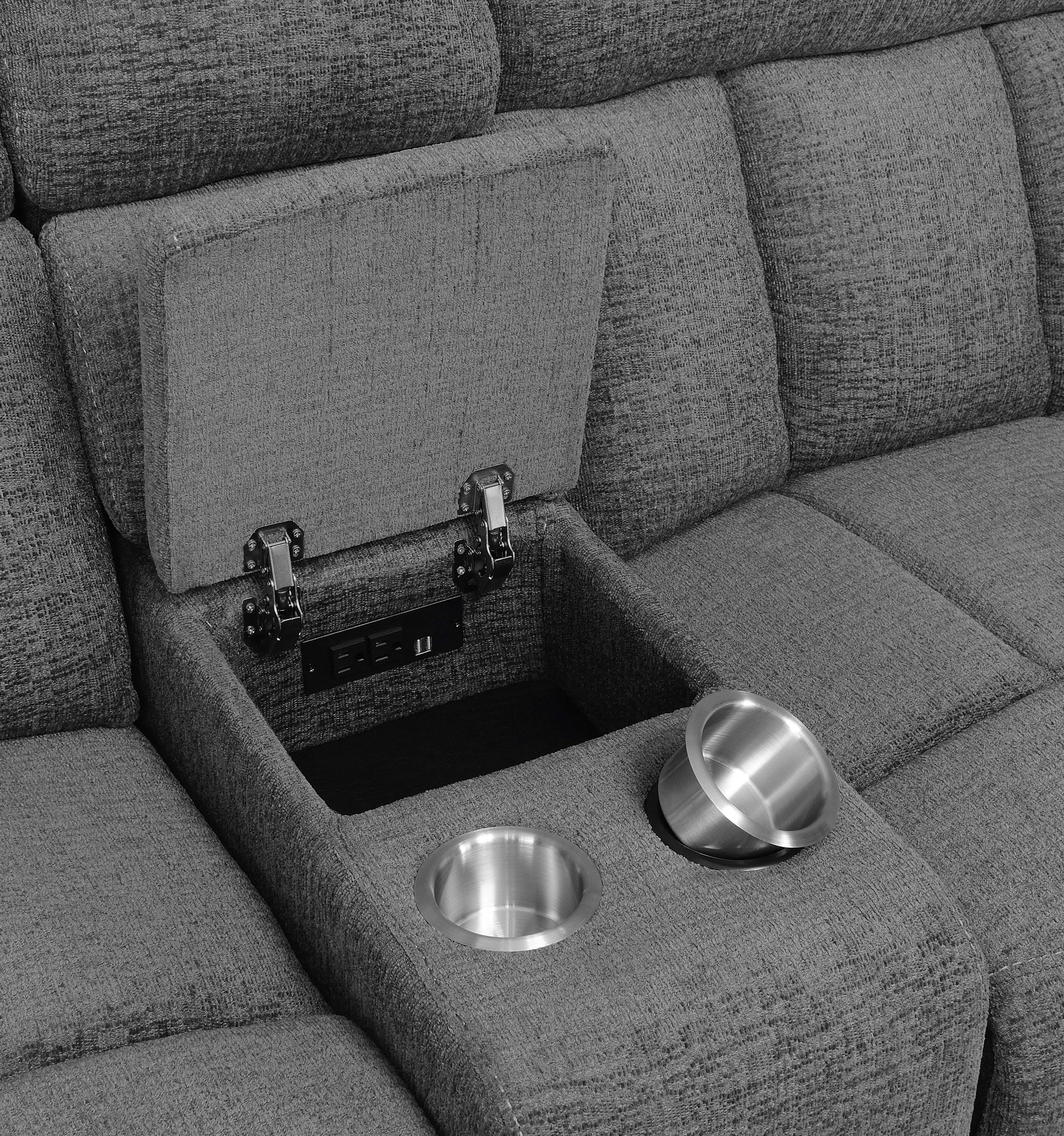 Bahrain Upholstered Power Loveseat Charcoal - Image 7