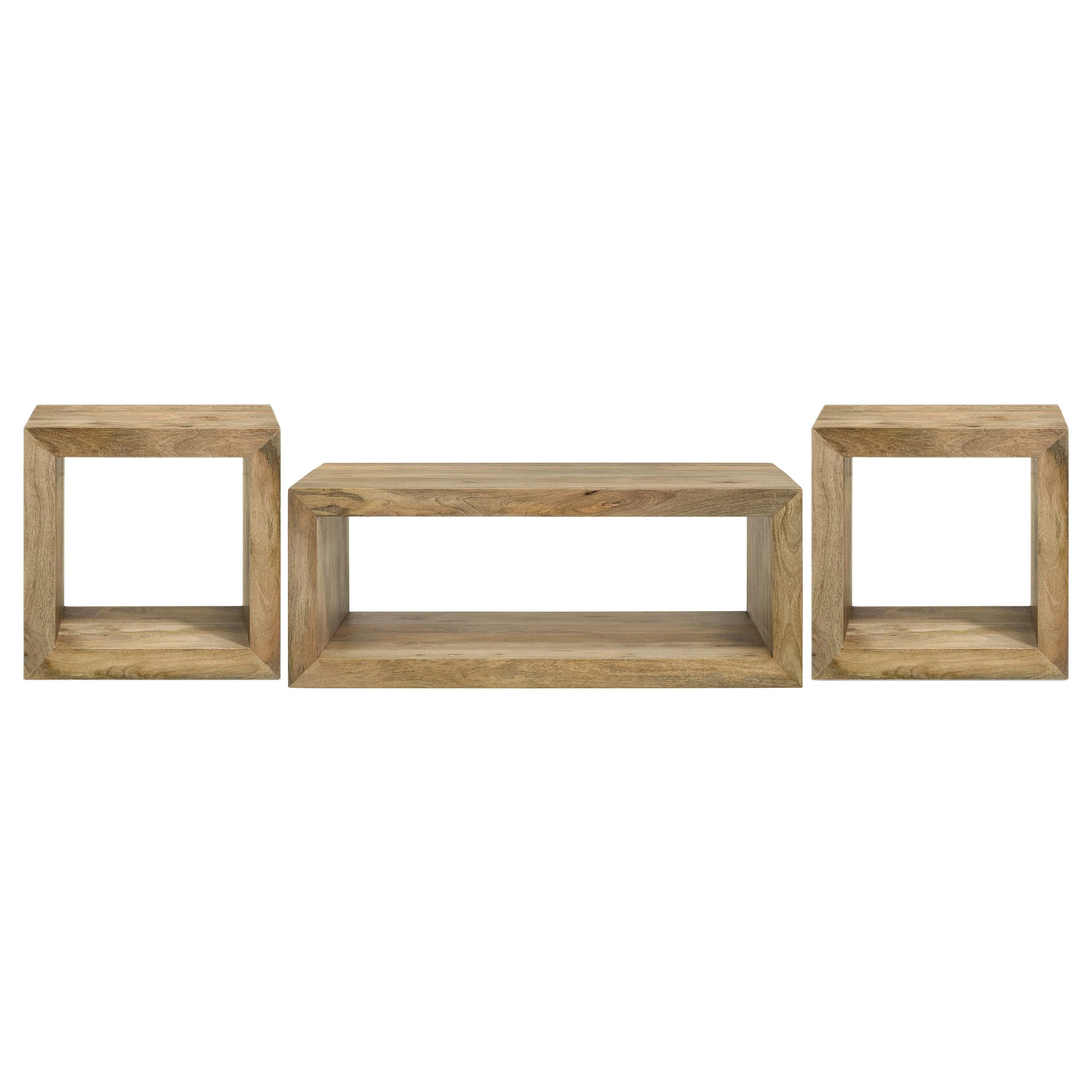 Benton Solid Mango Coffee and End Table Set Natural - Image 6