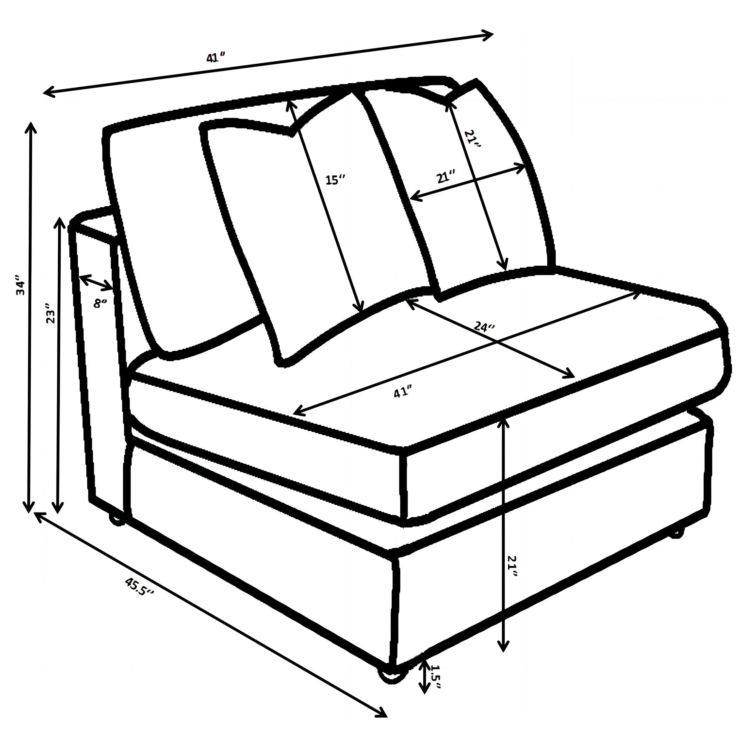 Blaine Upholstered Armless Chair - Image 22