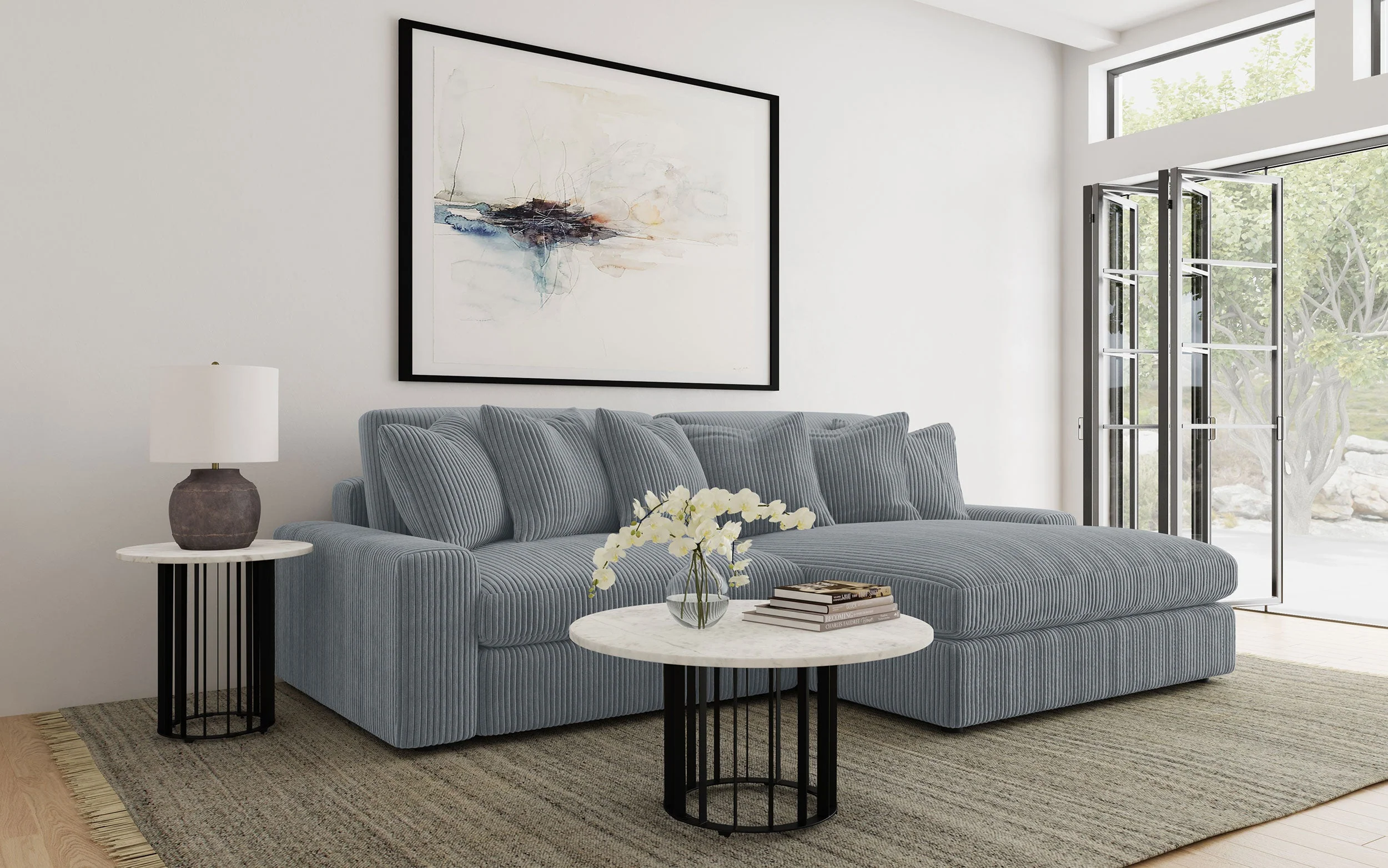 Blaine Upholstered Reversible Chaise Sectional Sofa - Image 12