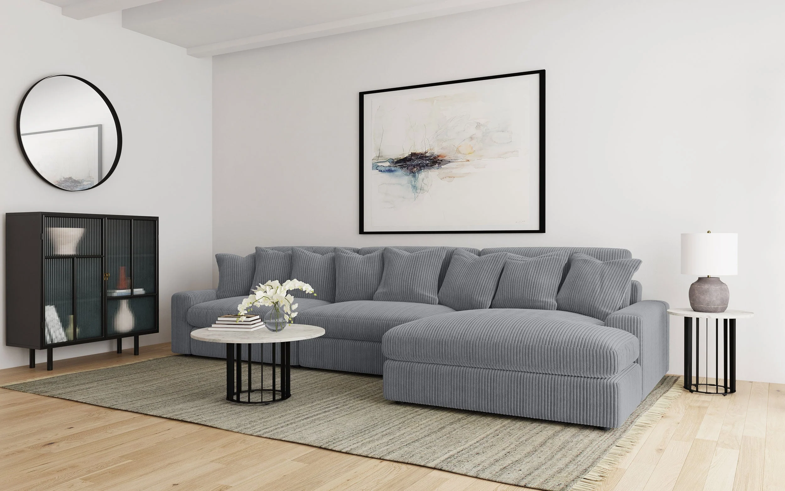 Blaine Upholstered Reversible Chaise Sectional Sofa - Image 7