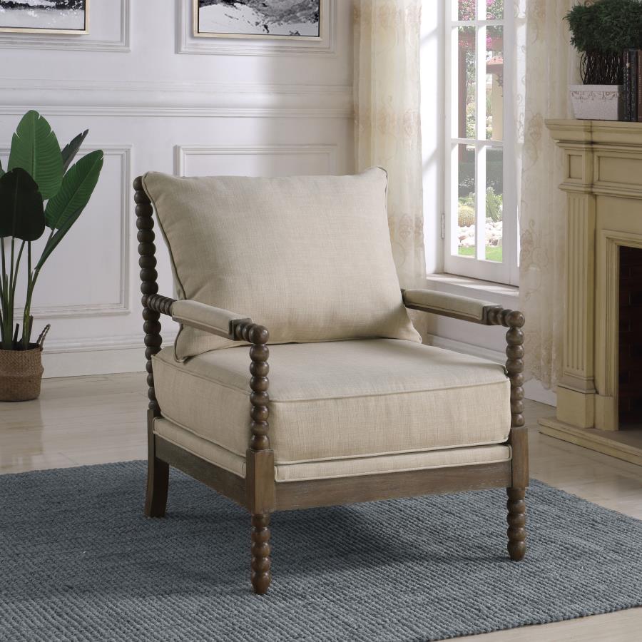 Blanchett Upholstered Bobbin Accent Chair - Image 3