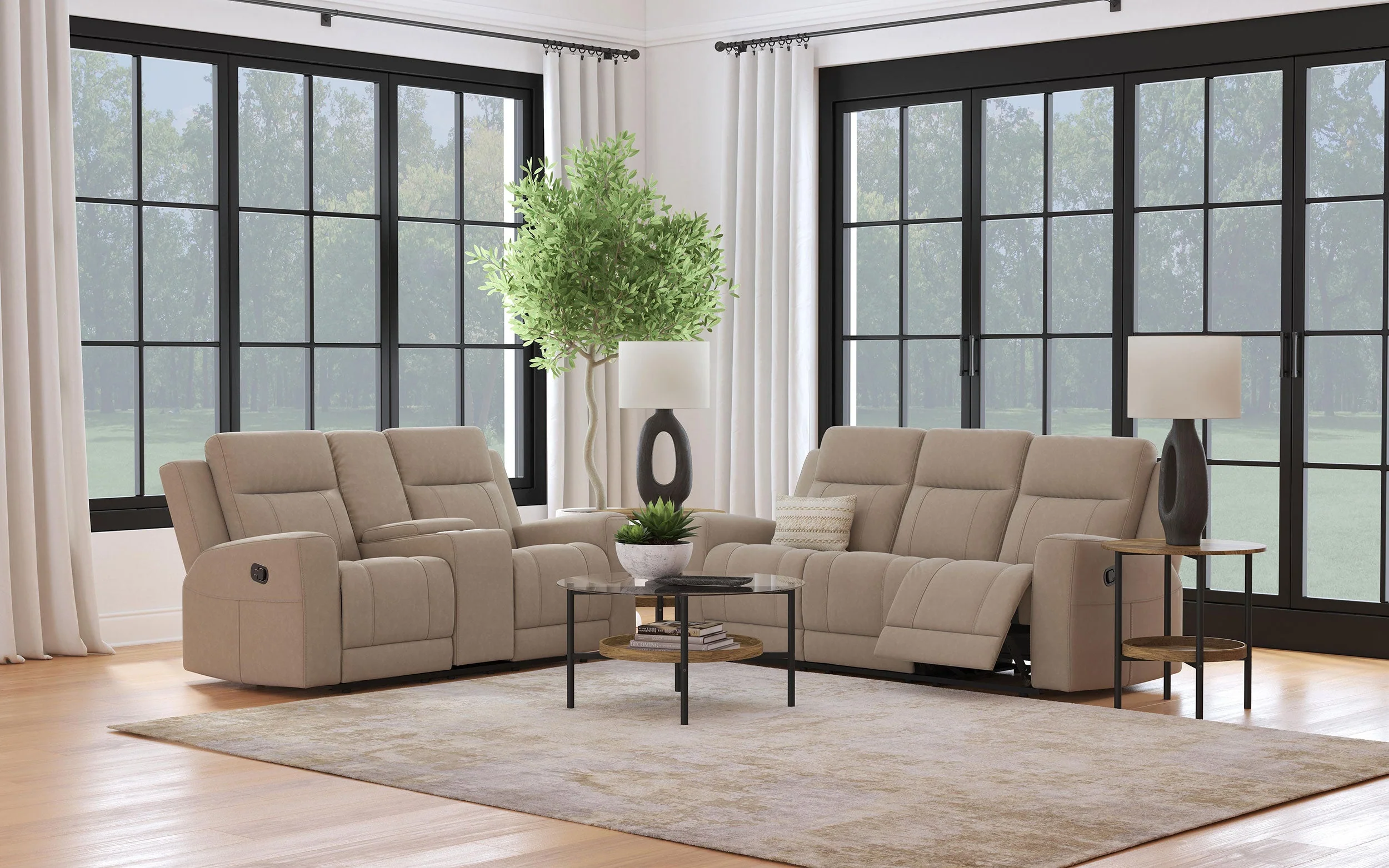 Brentwood Upholstered Reclining Sofa Set - Image 5