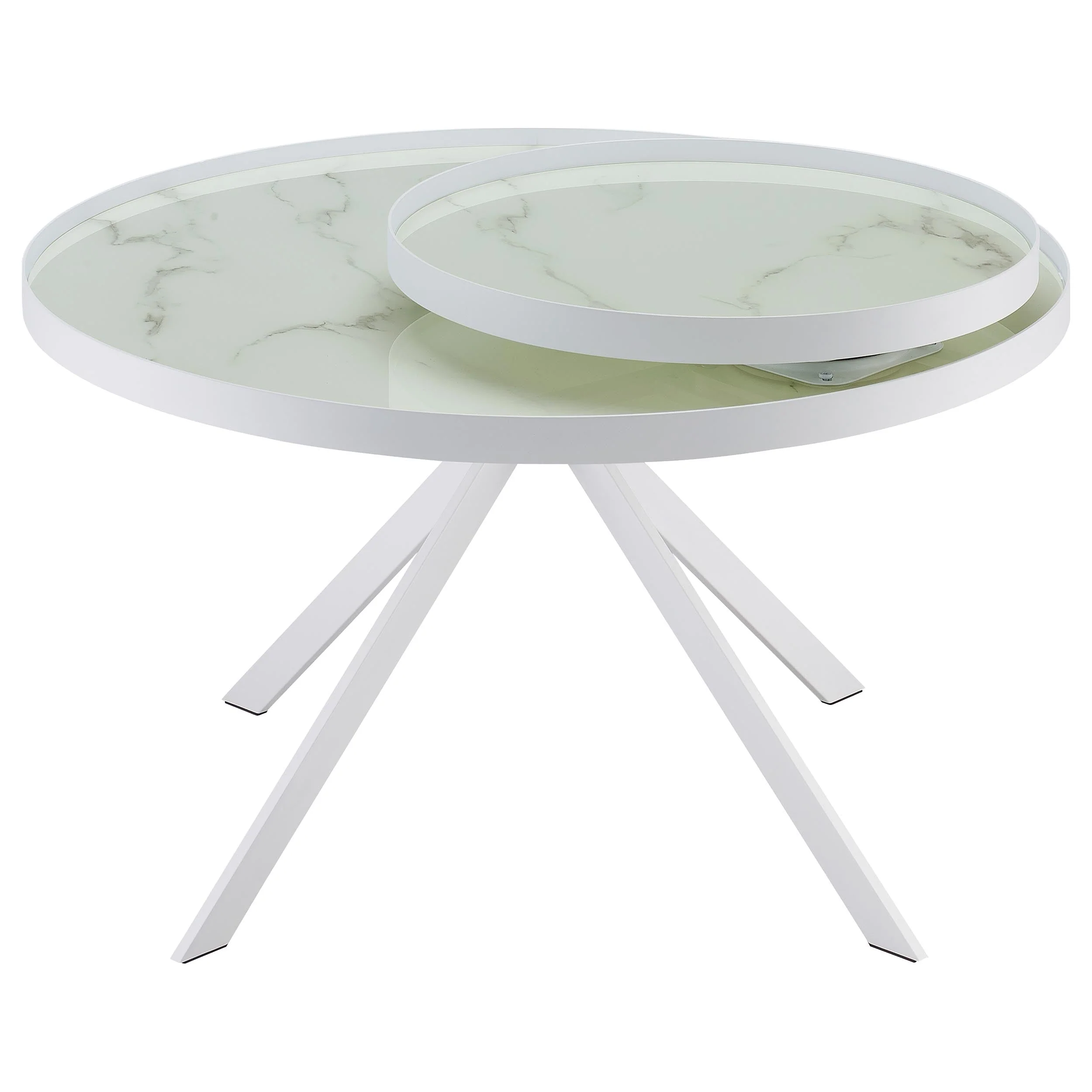 Briggs Round Marble Printed Glass Top Coffee Table - Image 13
