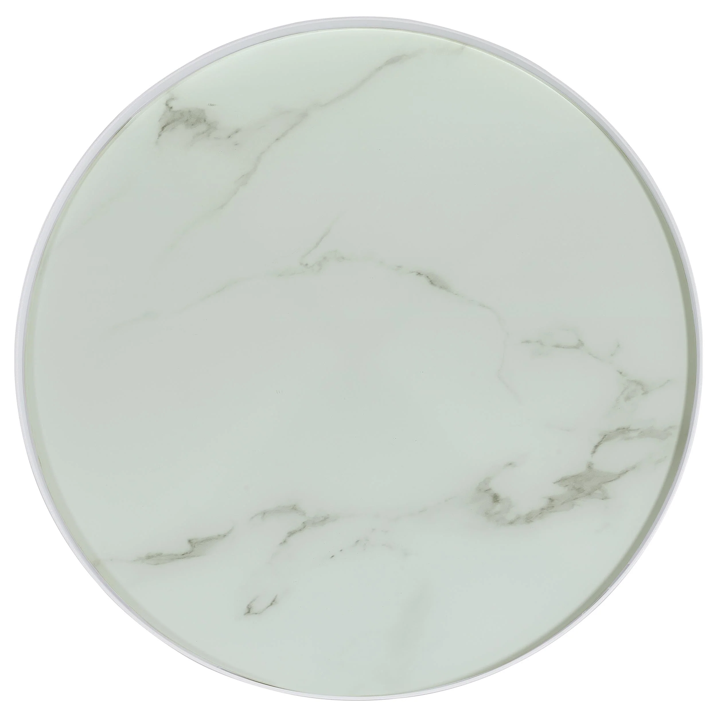 Briggs Round Marble Printed Glass Top End Side Table - Image 17