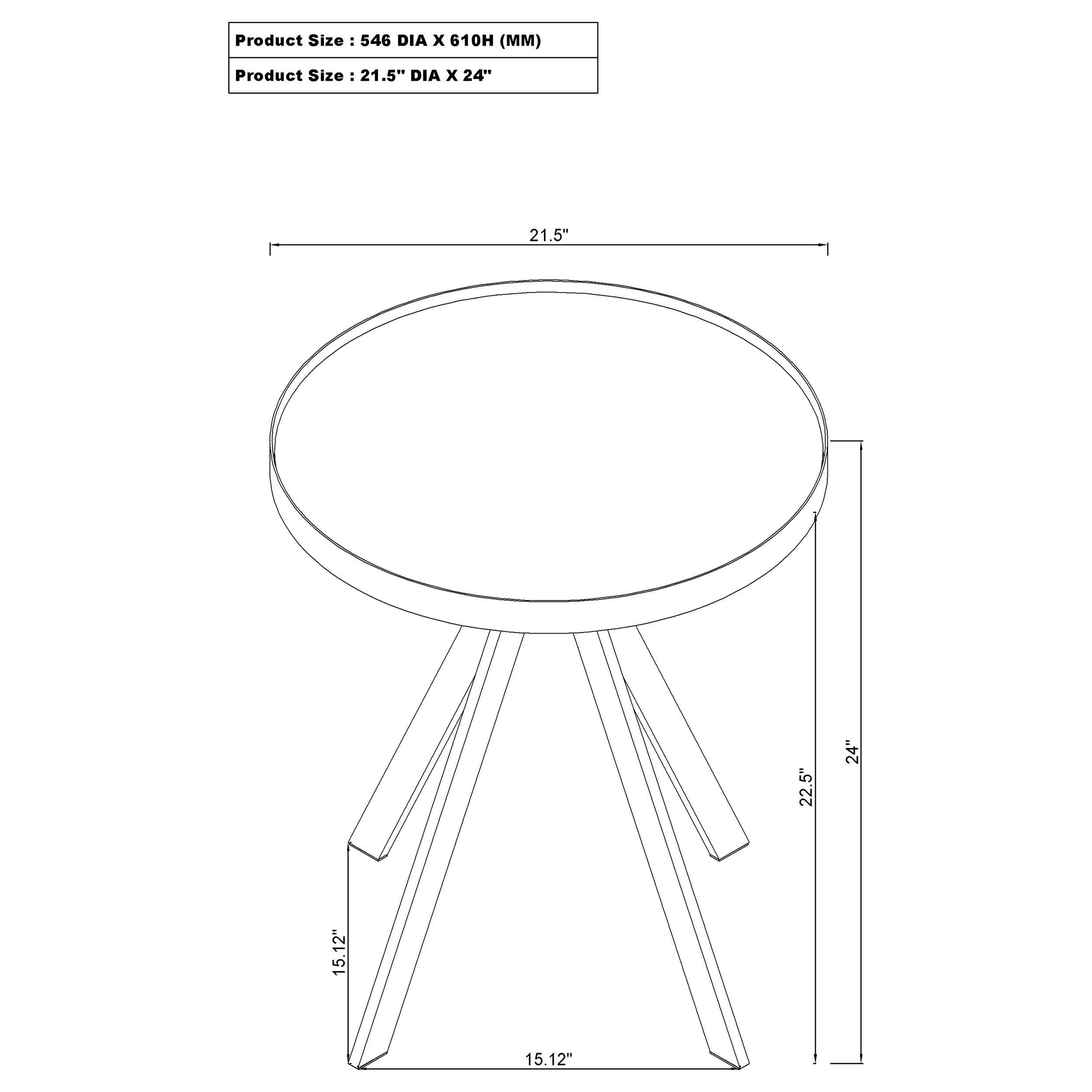 Briggs Round Marble Printed Glass Top End Side Table - Image 19