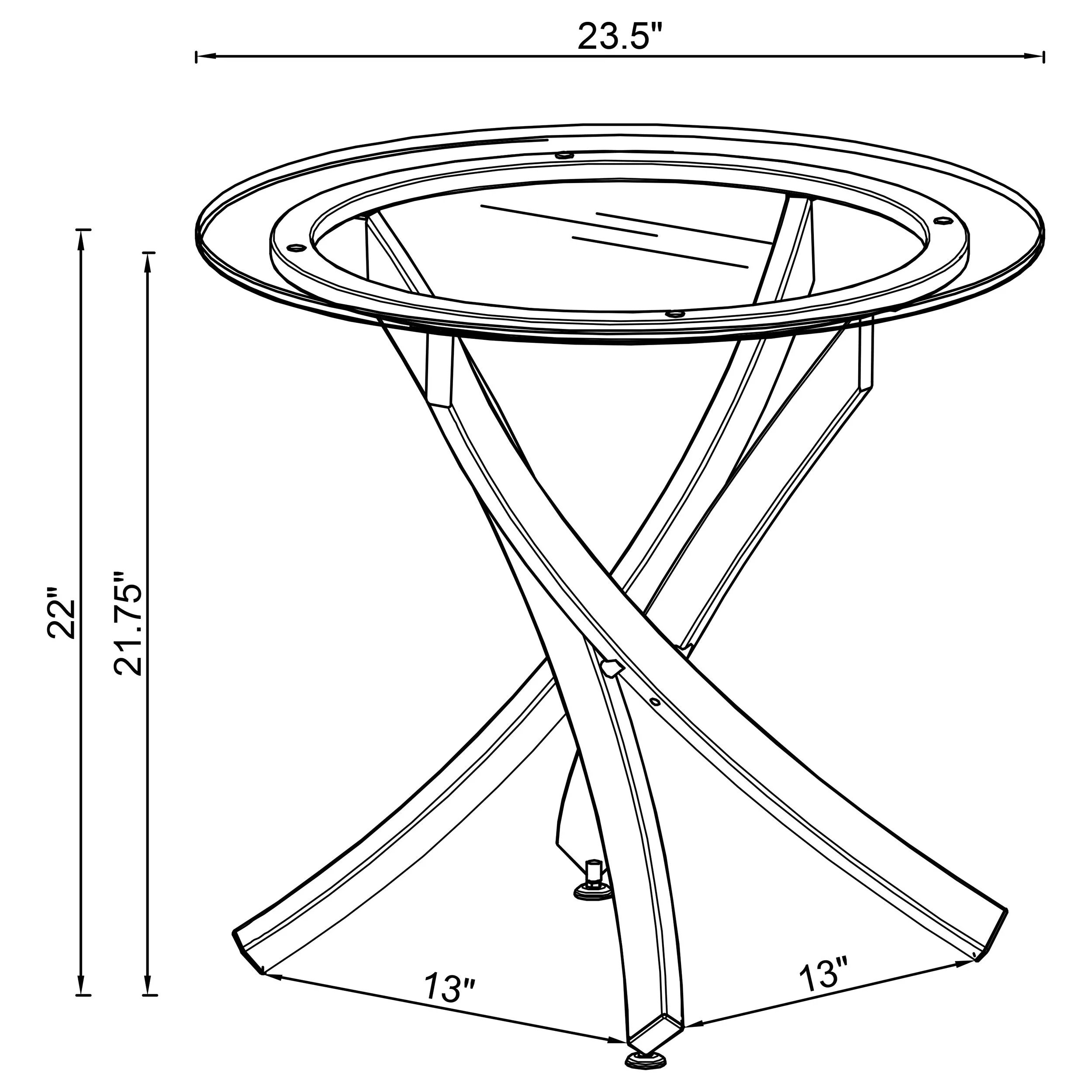 Brooke Round Glass Top Side End Table Metal Base - Image 11