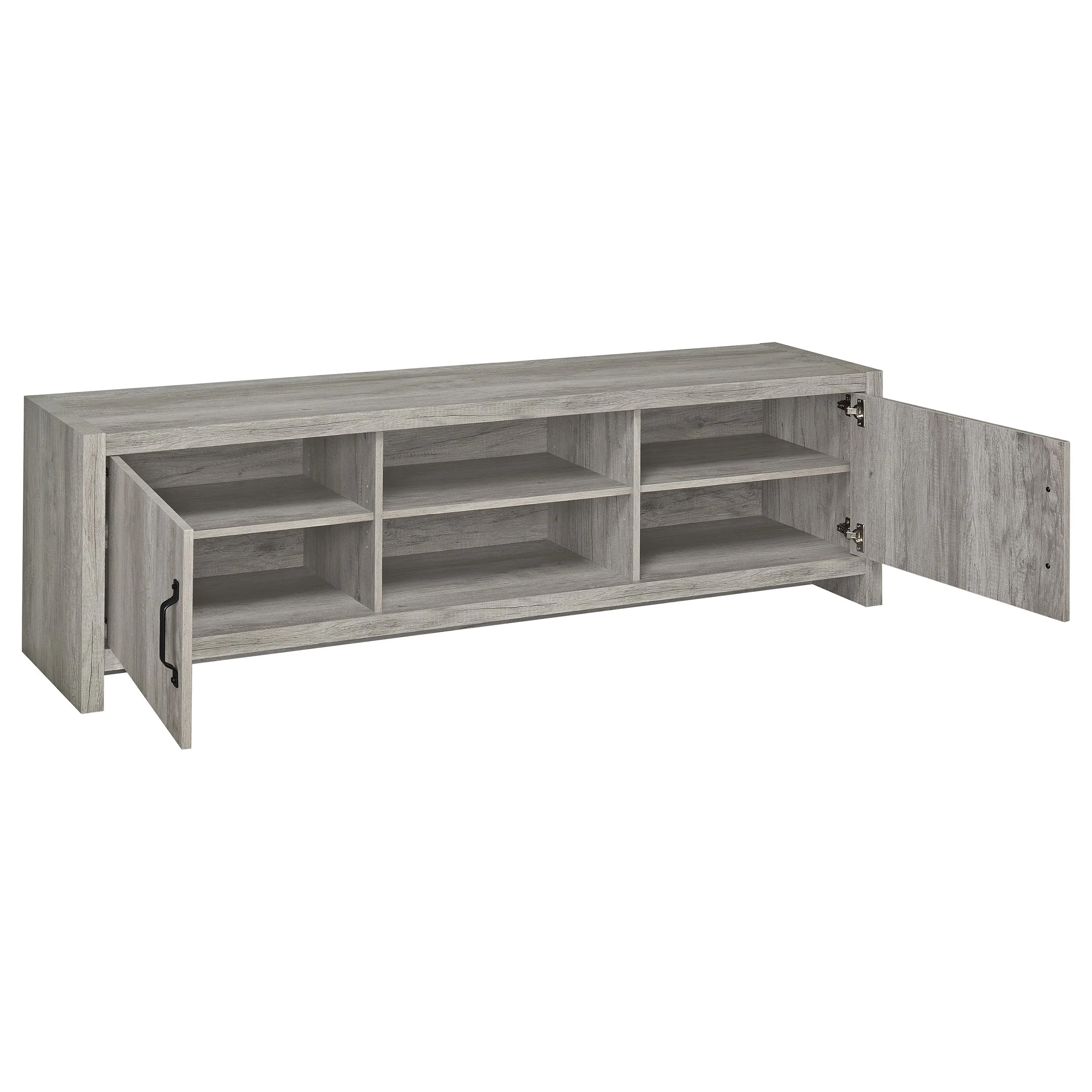 Burke 2-door Engineered Wood 71-inch TV Stand Grey Driftwood - Image 4