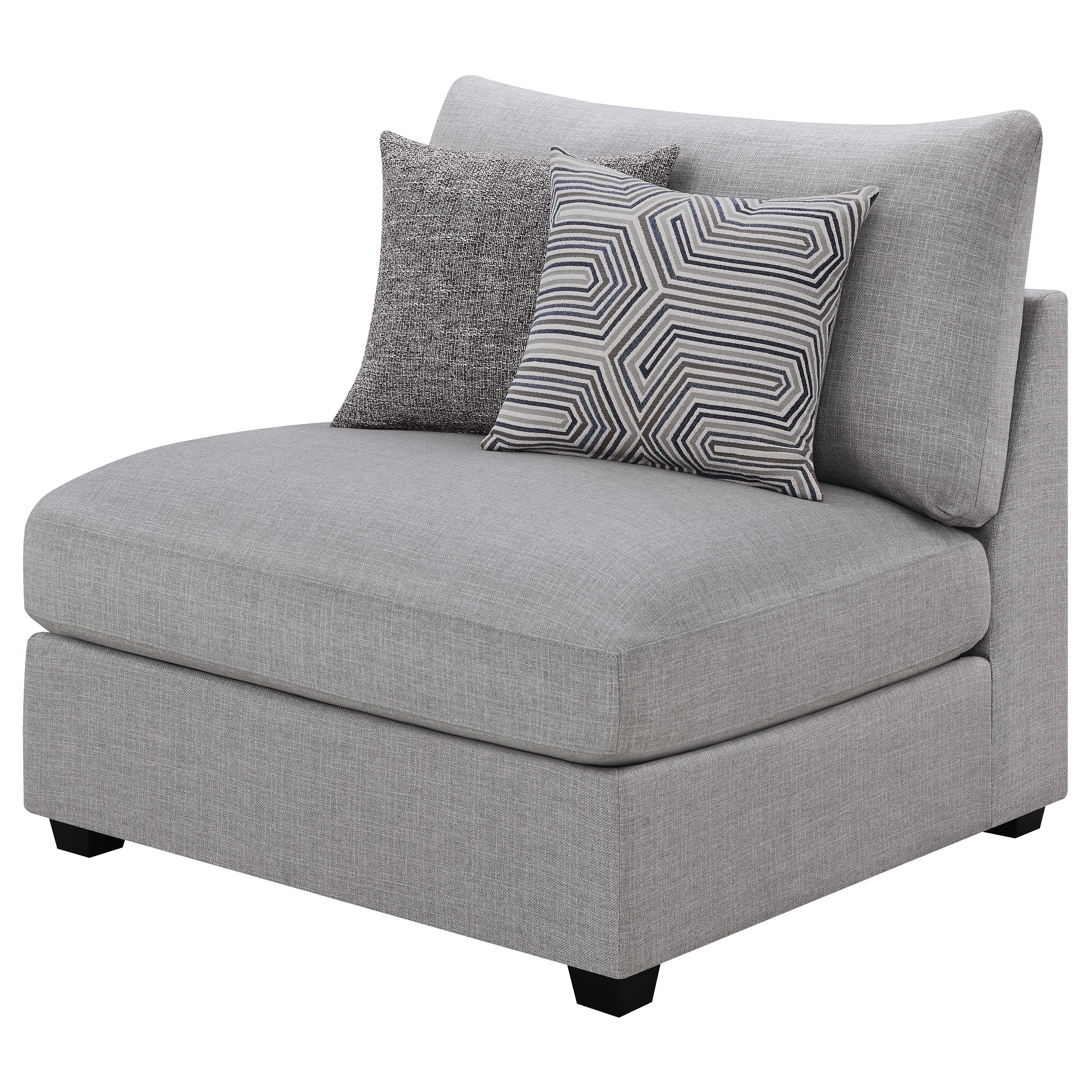 Cambria Upholstered Armless Chair Grey - Image 5