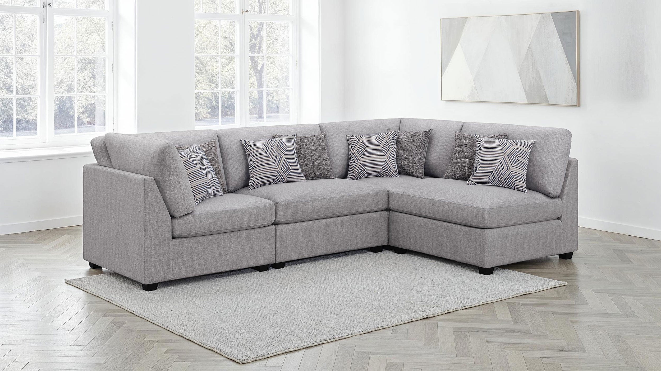 Cambria Upholstered Modular Sectional Sofa Grey - Image 10