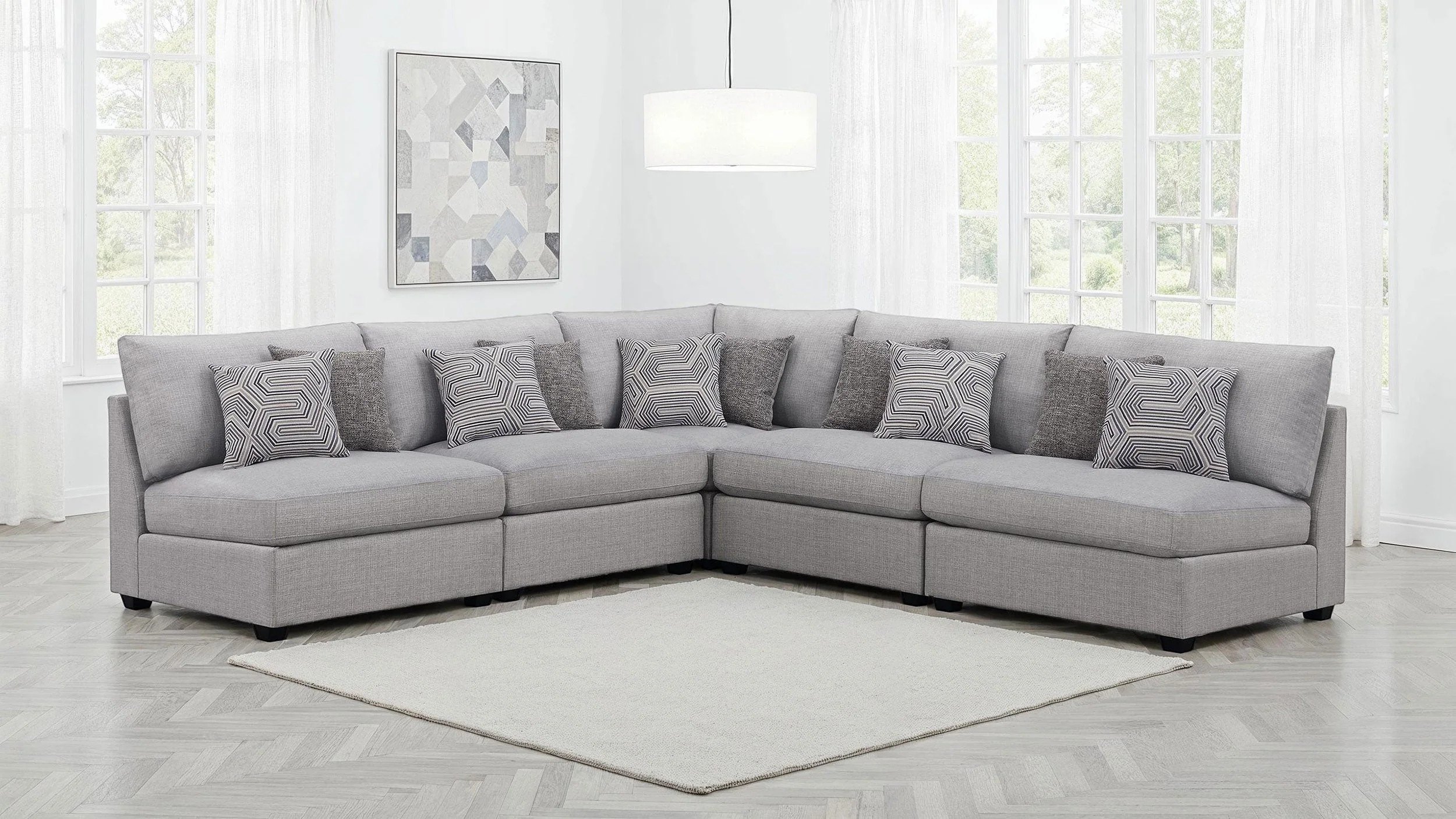 Cambria Upholstered Modular Sectional Sofa Grey - Image 11