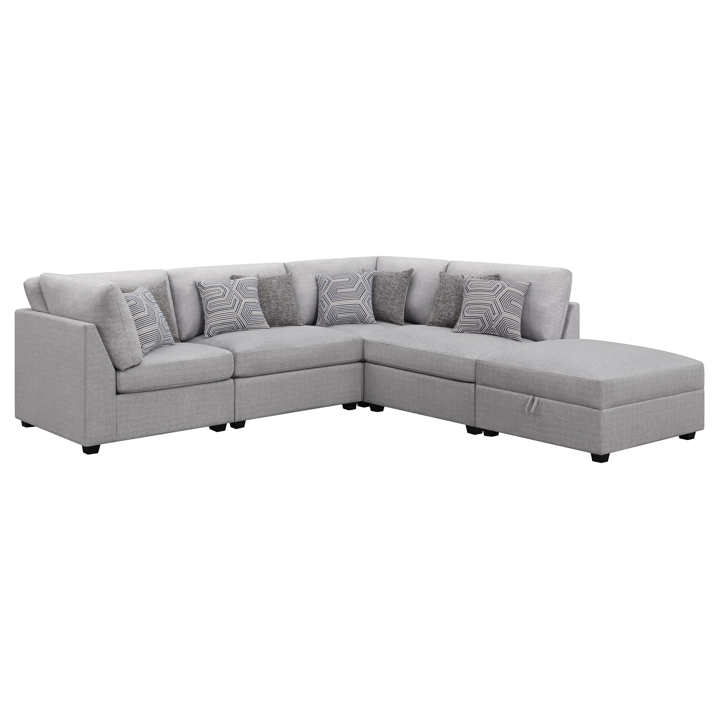 Cambria Upholstered Modular Sectional Sofa Grey - Image 19