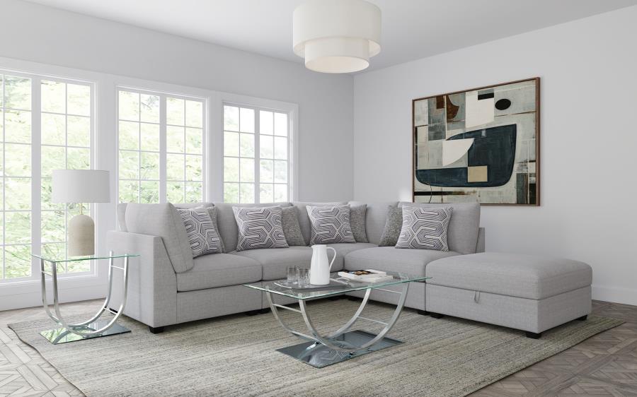 Cambria Upholstered Modular Sectional Sofa Grey - Image 3