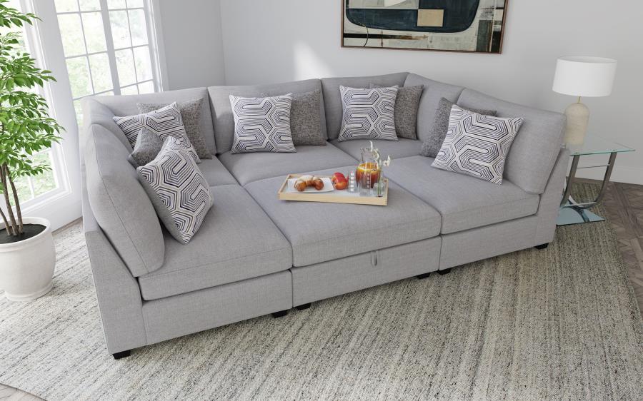 Cambria Upholstered Modular Sectional Sofa Grey - Image 4
