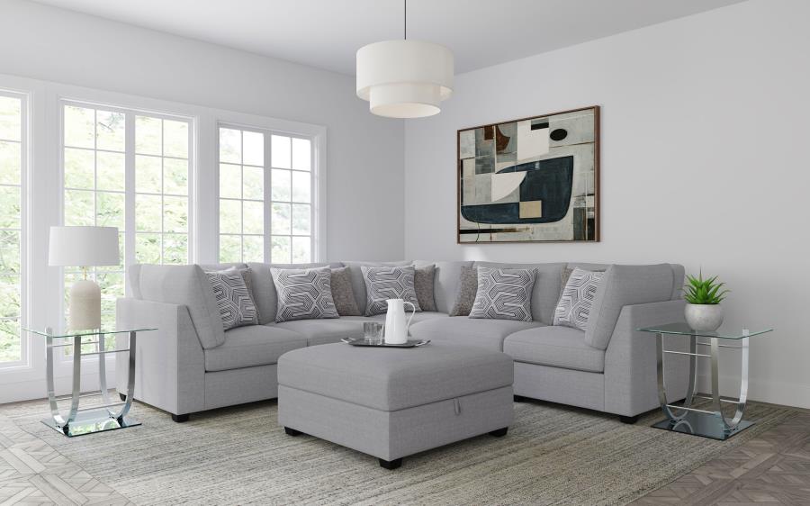 Cambria Upholstered Modular Sectional Sofa Grey - Image 6