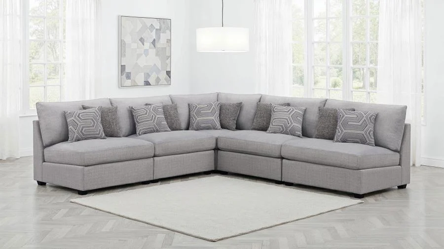 Cambria Upholstered Modular Sectional Sofa Grey - Image 7