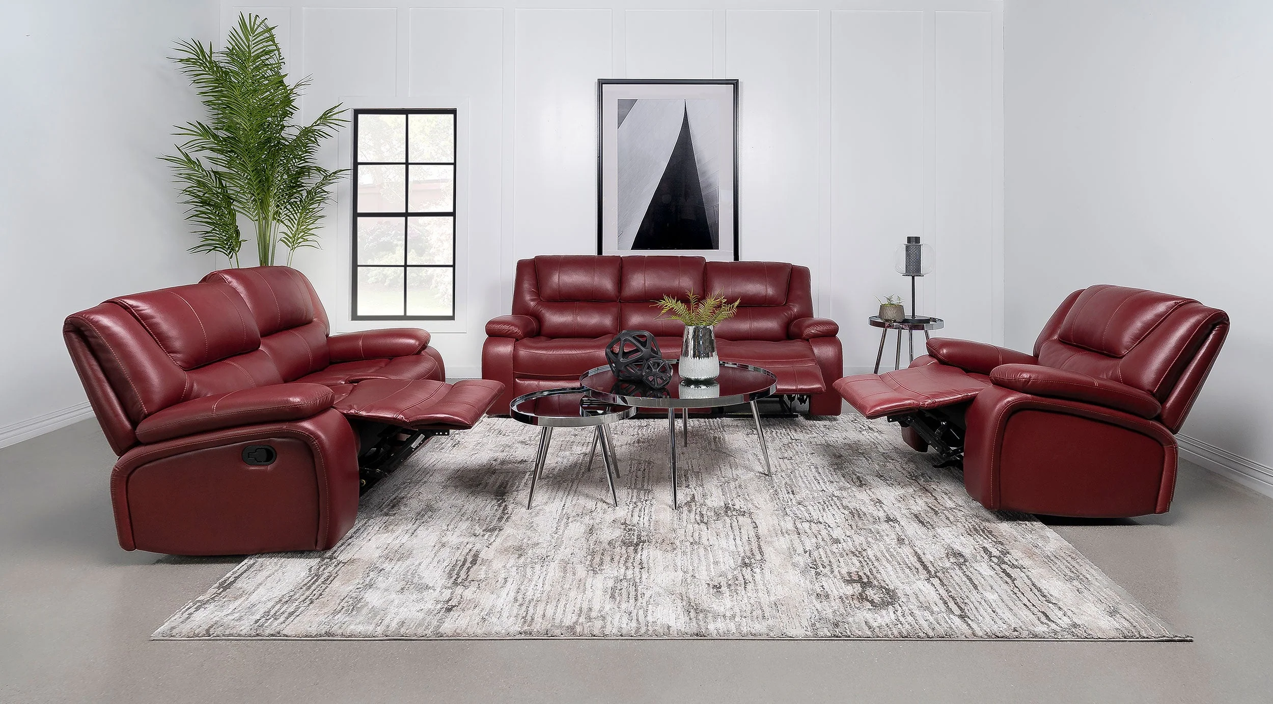 Camila Upholstered Reclining Sofa Set - Image 10