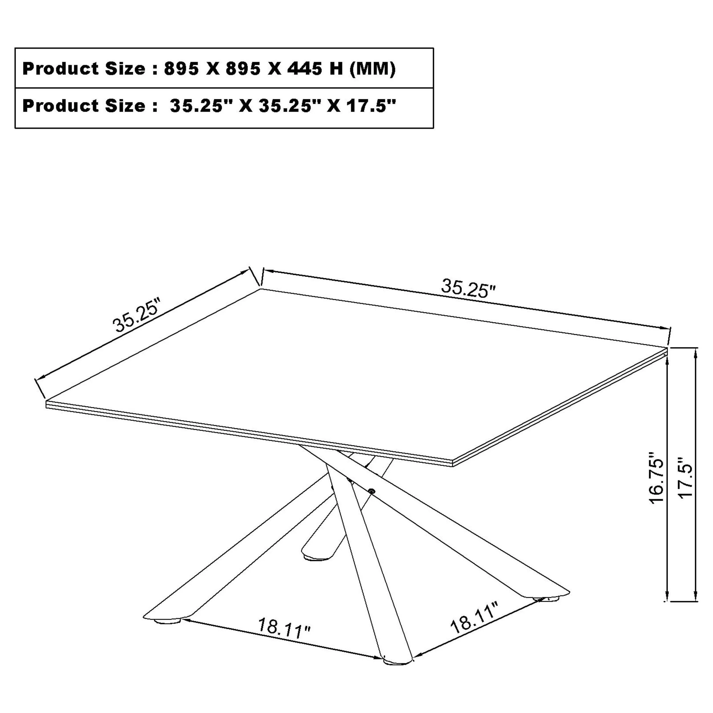 Carvell Square Sintered Stone Top Coffee Table Mirage White - Image 11